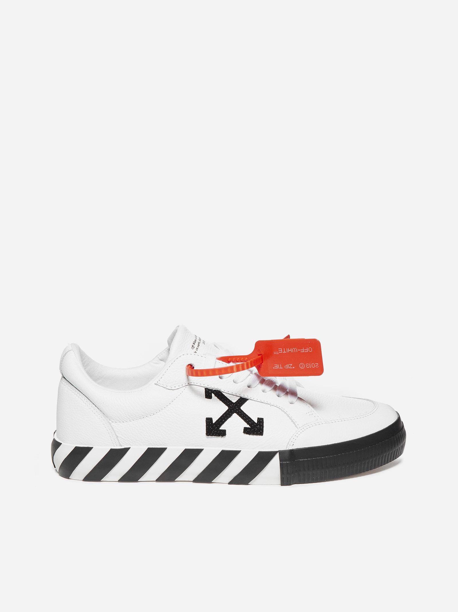 Off-White c/o Virgil Abloh Low Vulcanized Leather Sneakers in White for ...