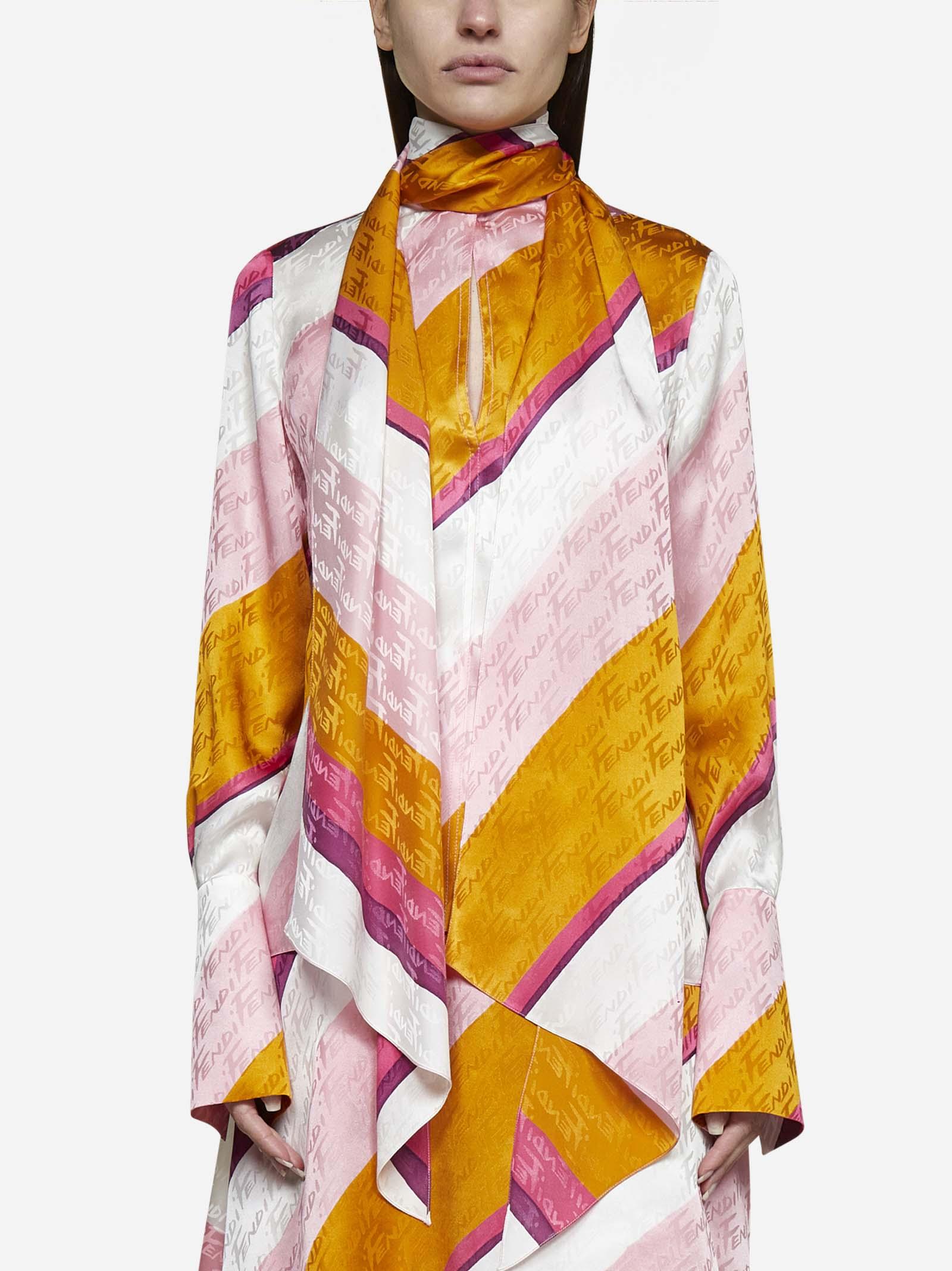 Fendi logo blouse sale