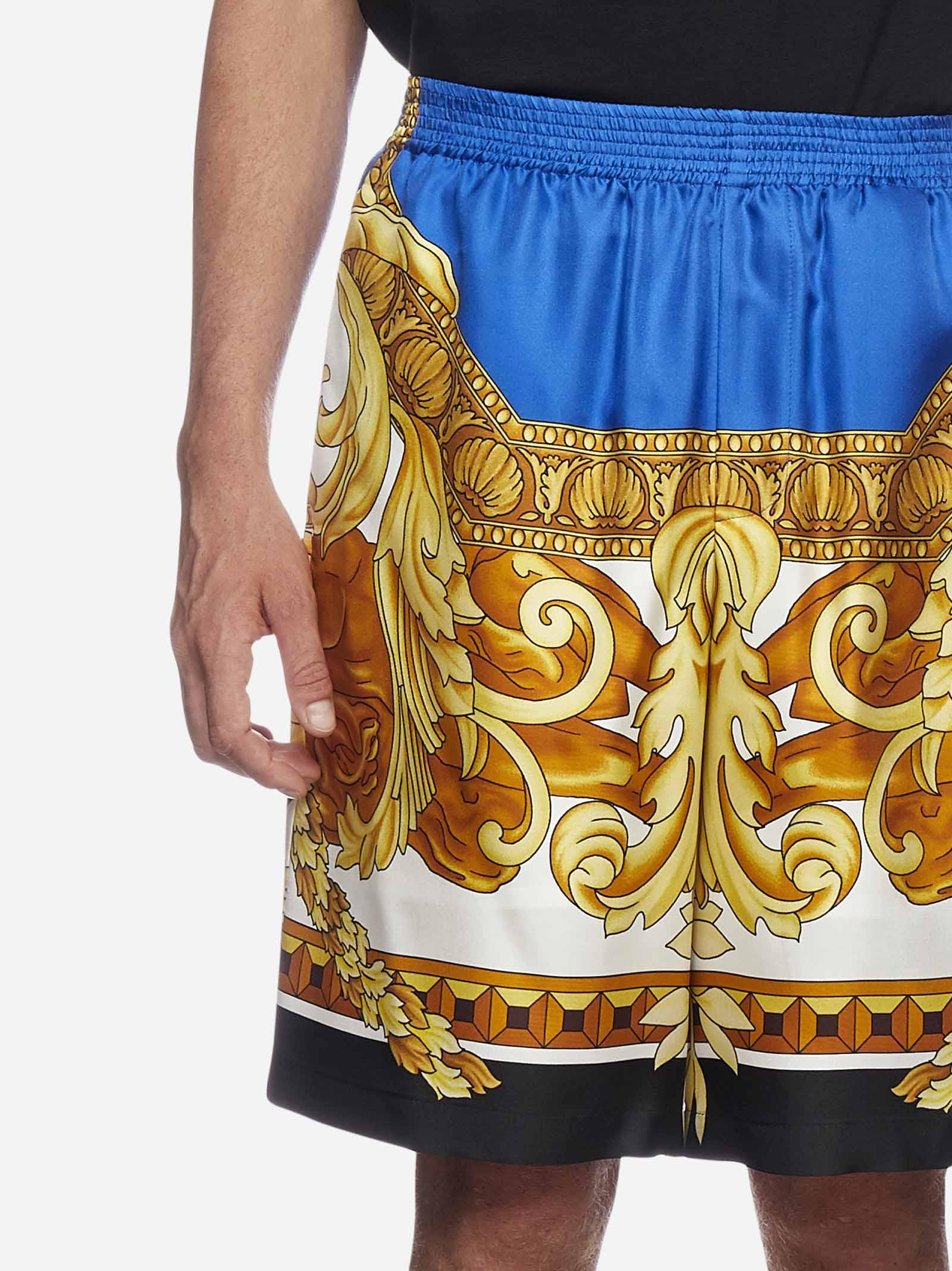 Versace Medusa Renaissance Silk Shorts for Men - Lyst