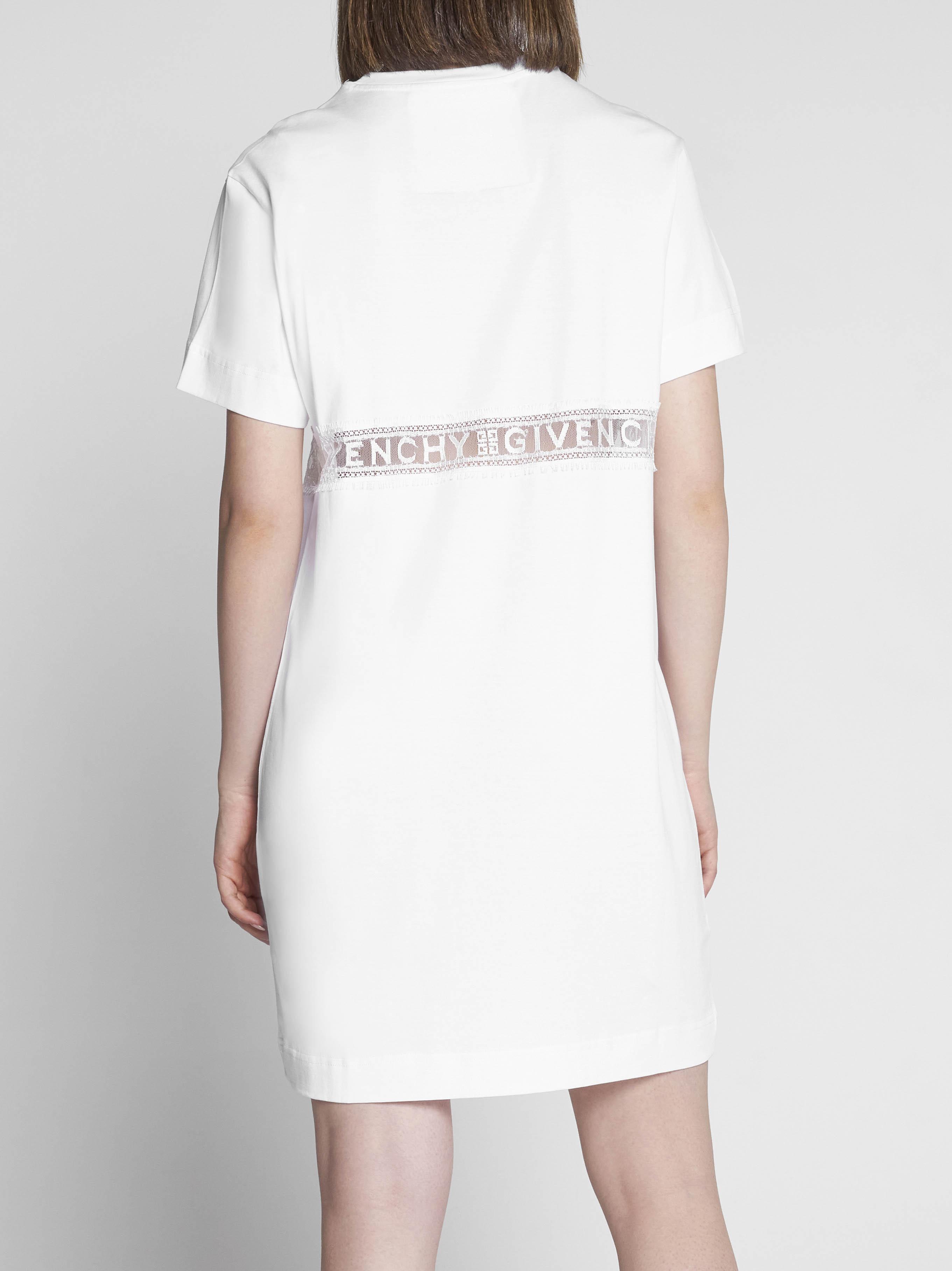 Givenchy Logo Cotton T-shirt Dress in White | Lyst UK