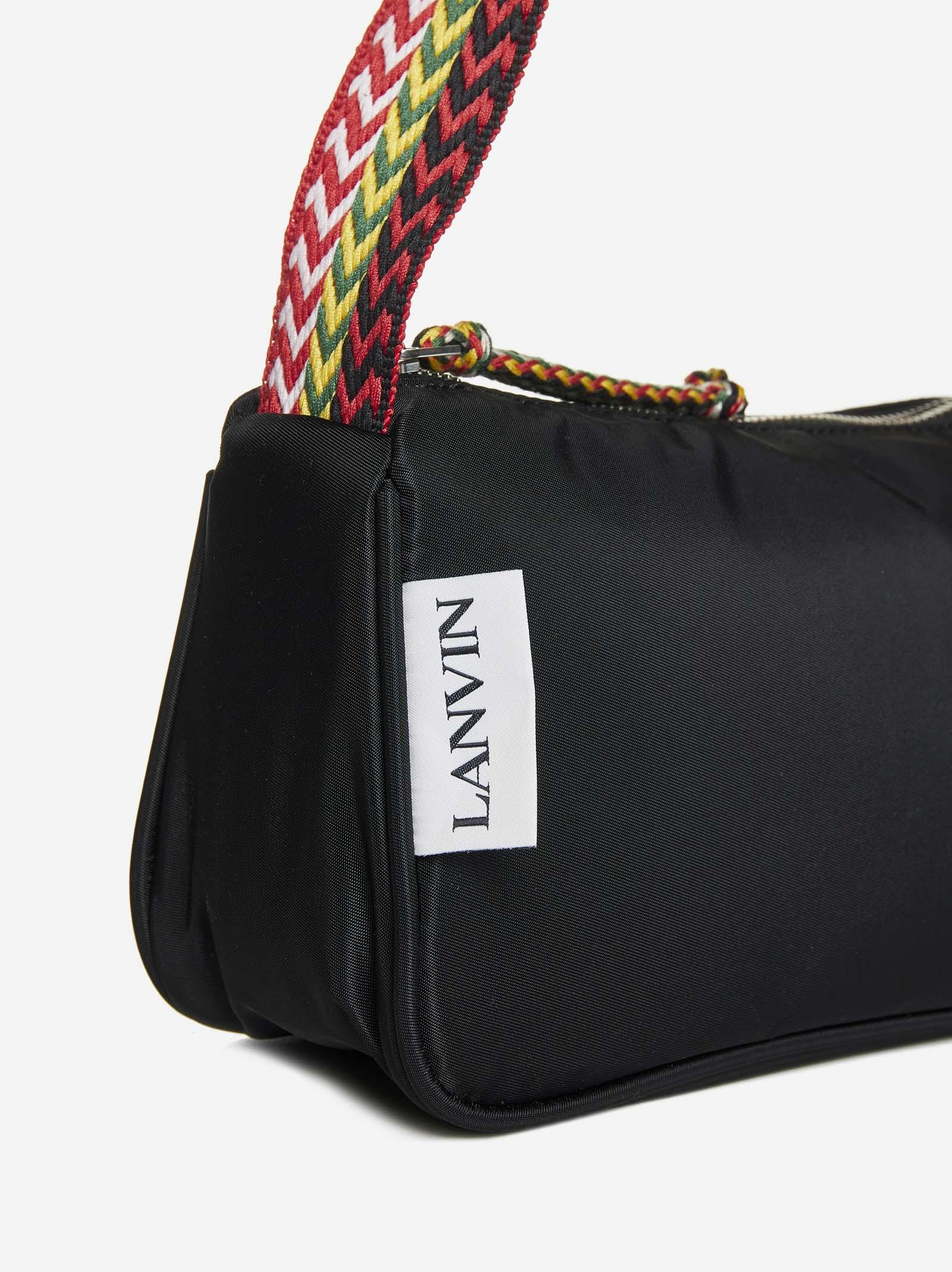 Lanvin Curb Nylon Hand Bag in Black | Lyst