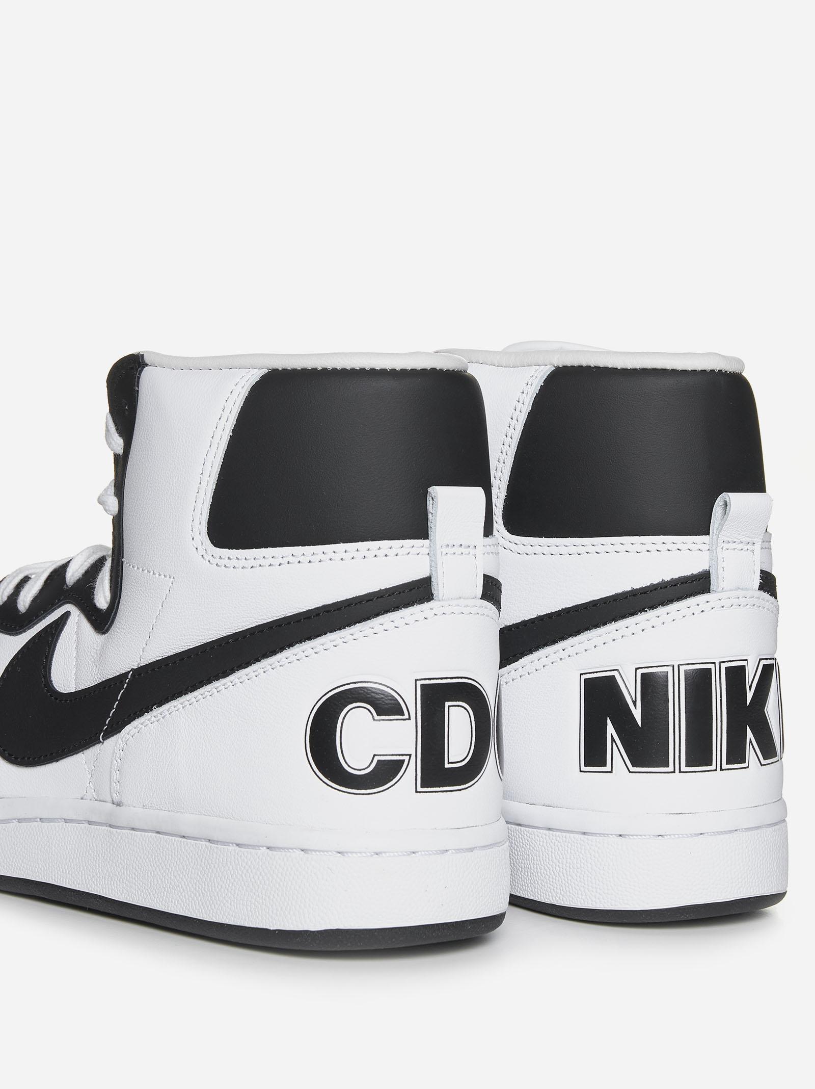 Nike Nike X Cdg Hp High Terminator Leather Sneakers in White for Men | Lyst