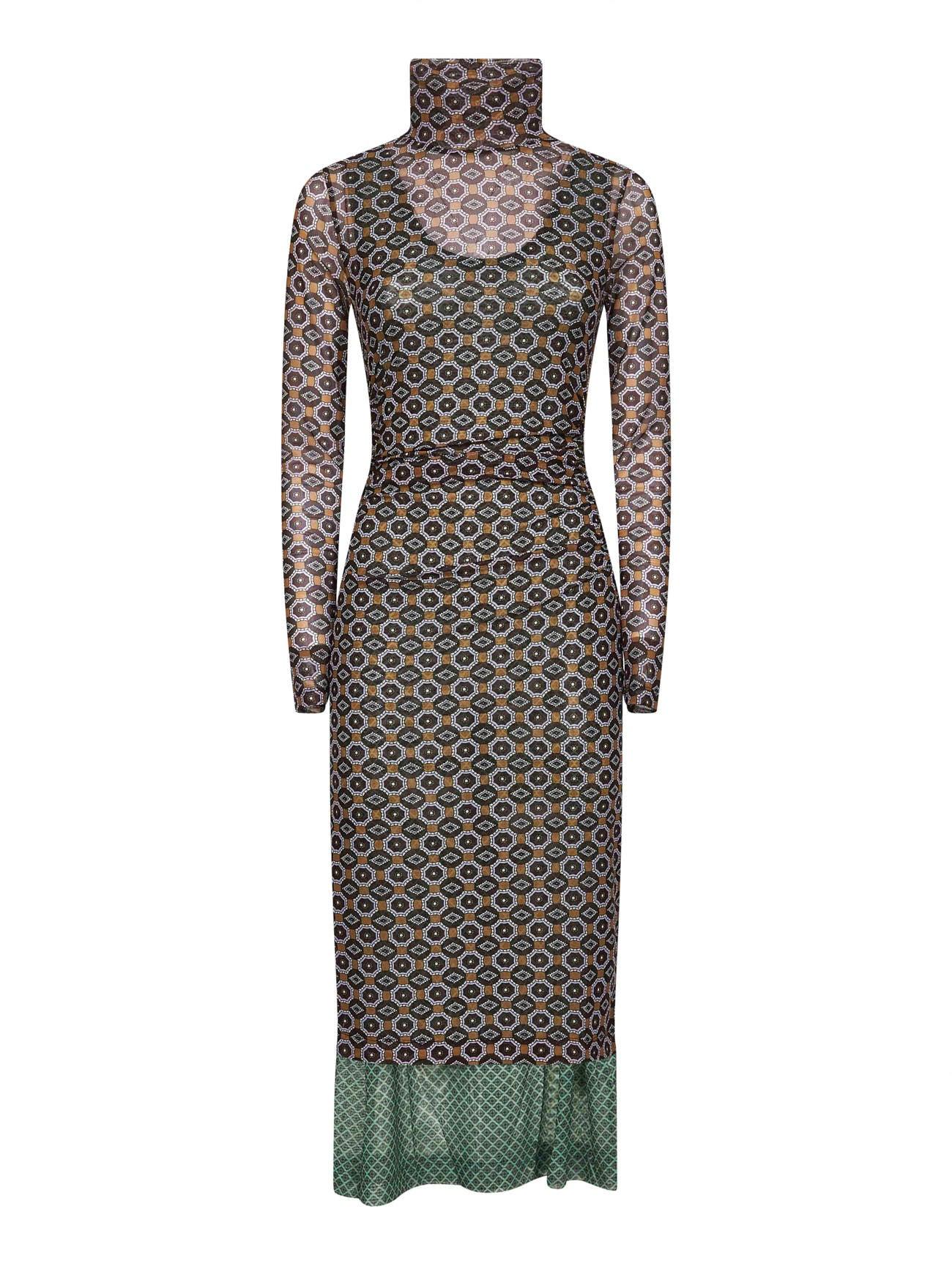 ワンピース DRIES VAN NOTEN Geometric Patterns Dress DRIES VAN NOTEN geometric-print Shirt Dress | Green | FARFETCH