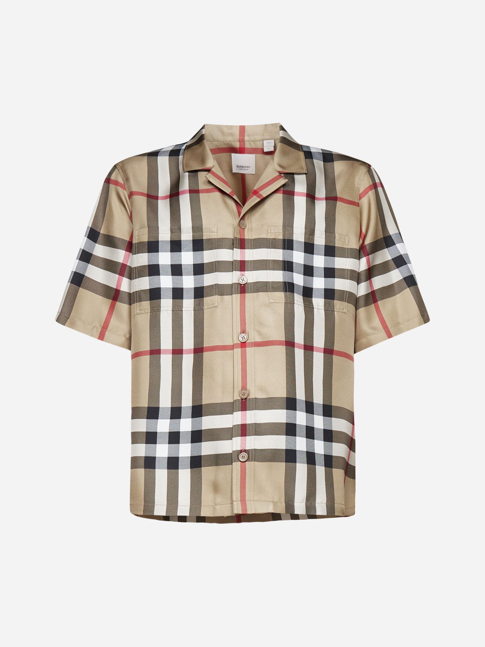 Burberry Check Print Silk Shirt | Lyst