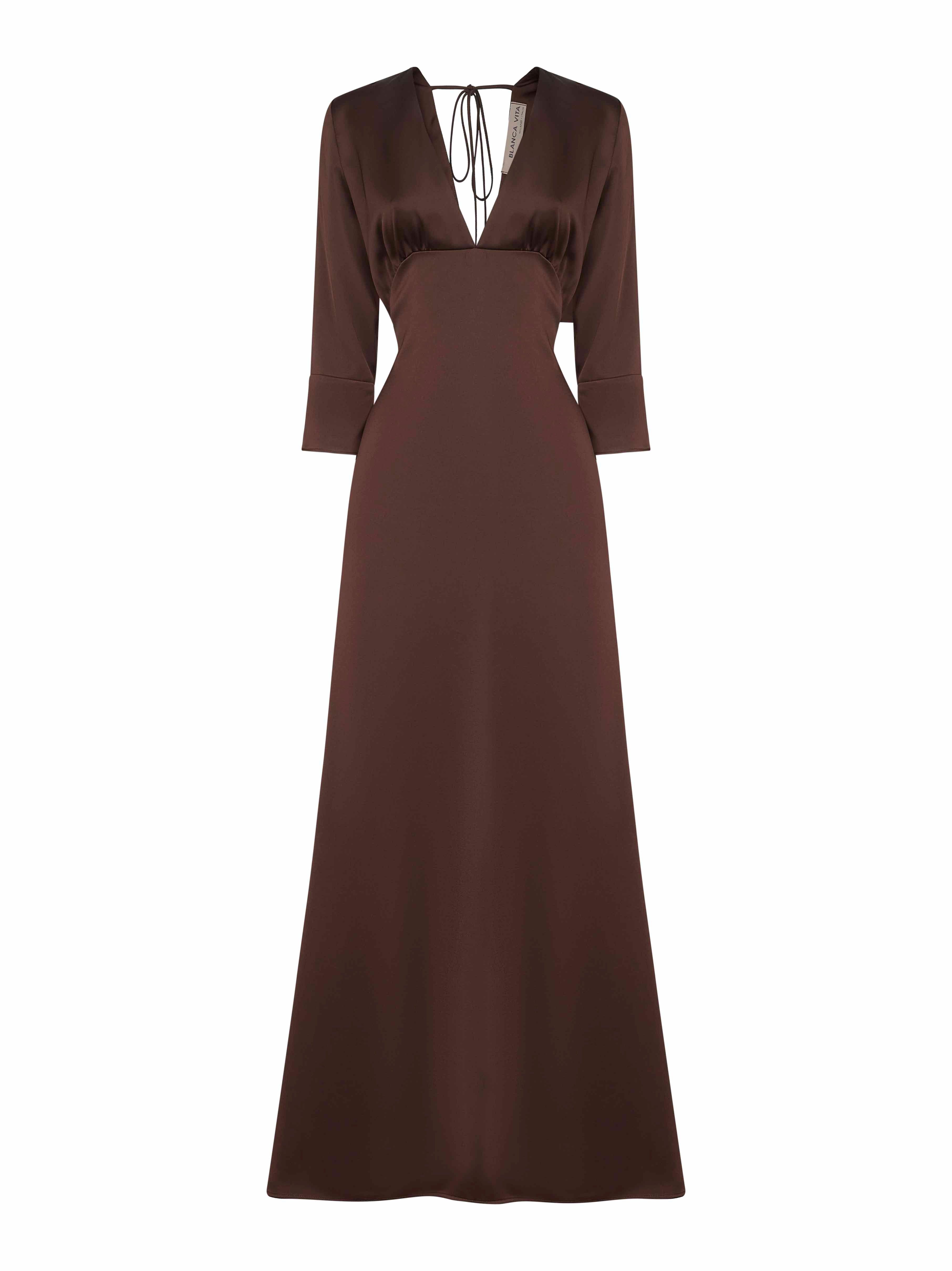 オールインワン・サロペット Blanca Vita Beige Maxi Dress With Classic Collar And Blanca Vita Casual and day dresses for Women | Online Sale