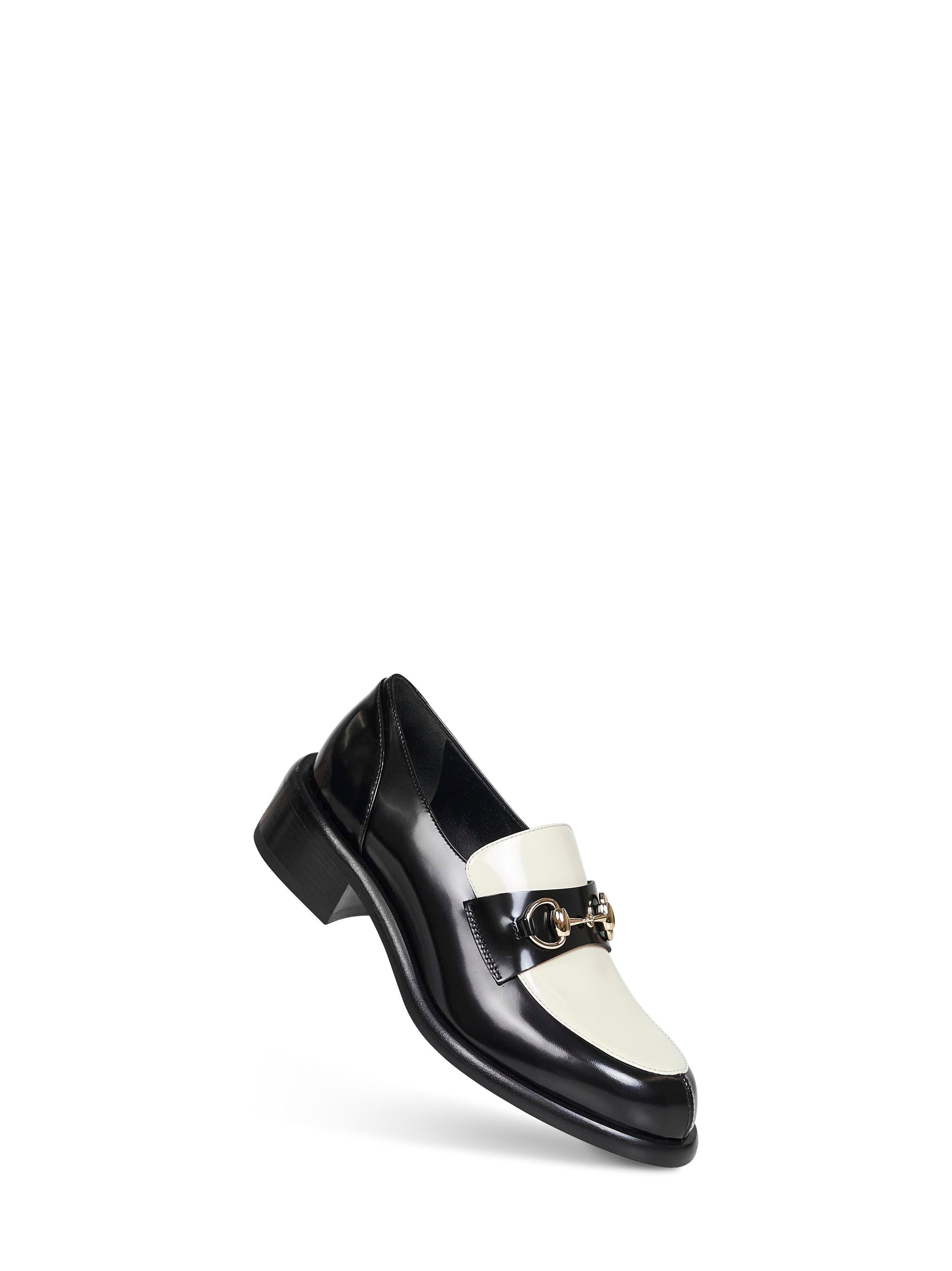 Gucci Two-Tone White & Black Leather Horsebit Loafers GUCCI 1953 Betis Horsebit Leather Loafer Black White 12 /US  main image 2