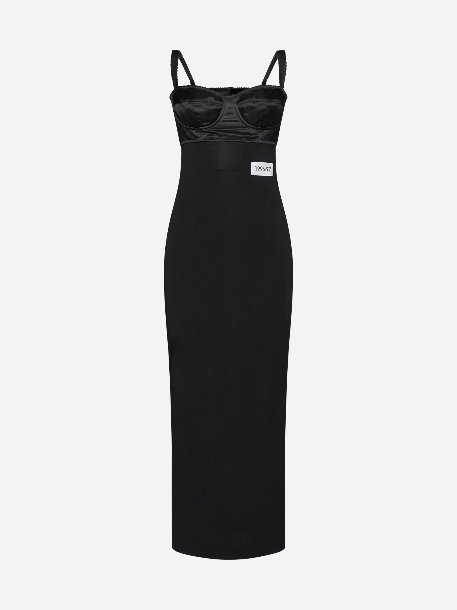 Dolce & Gabbana Acetate-blend Long Pencil Dress in Black | Lyst