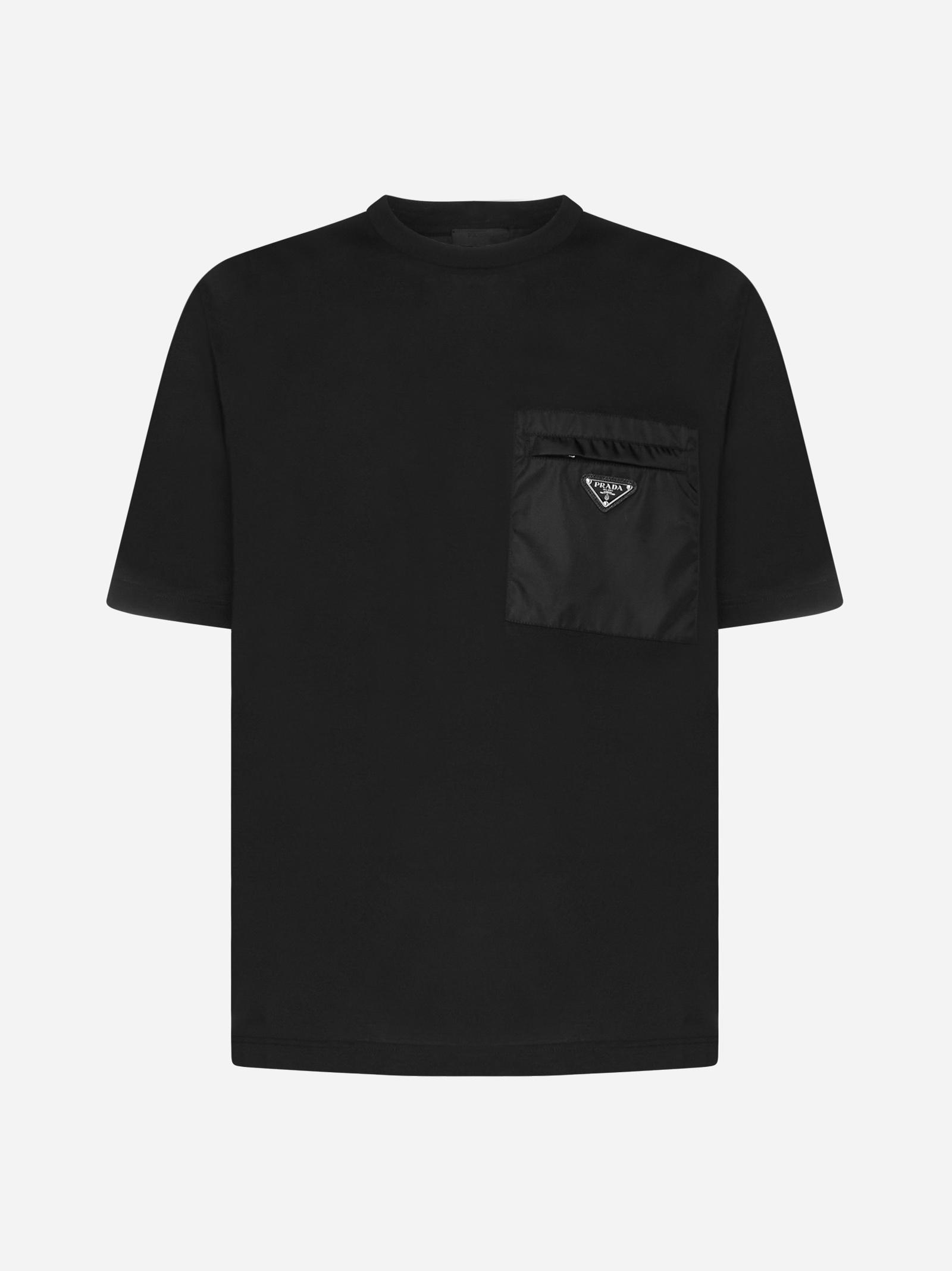 Prada Chest-pocket Cotton T-shirt in Black for Men | Lyst