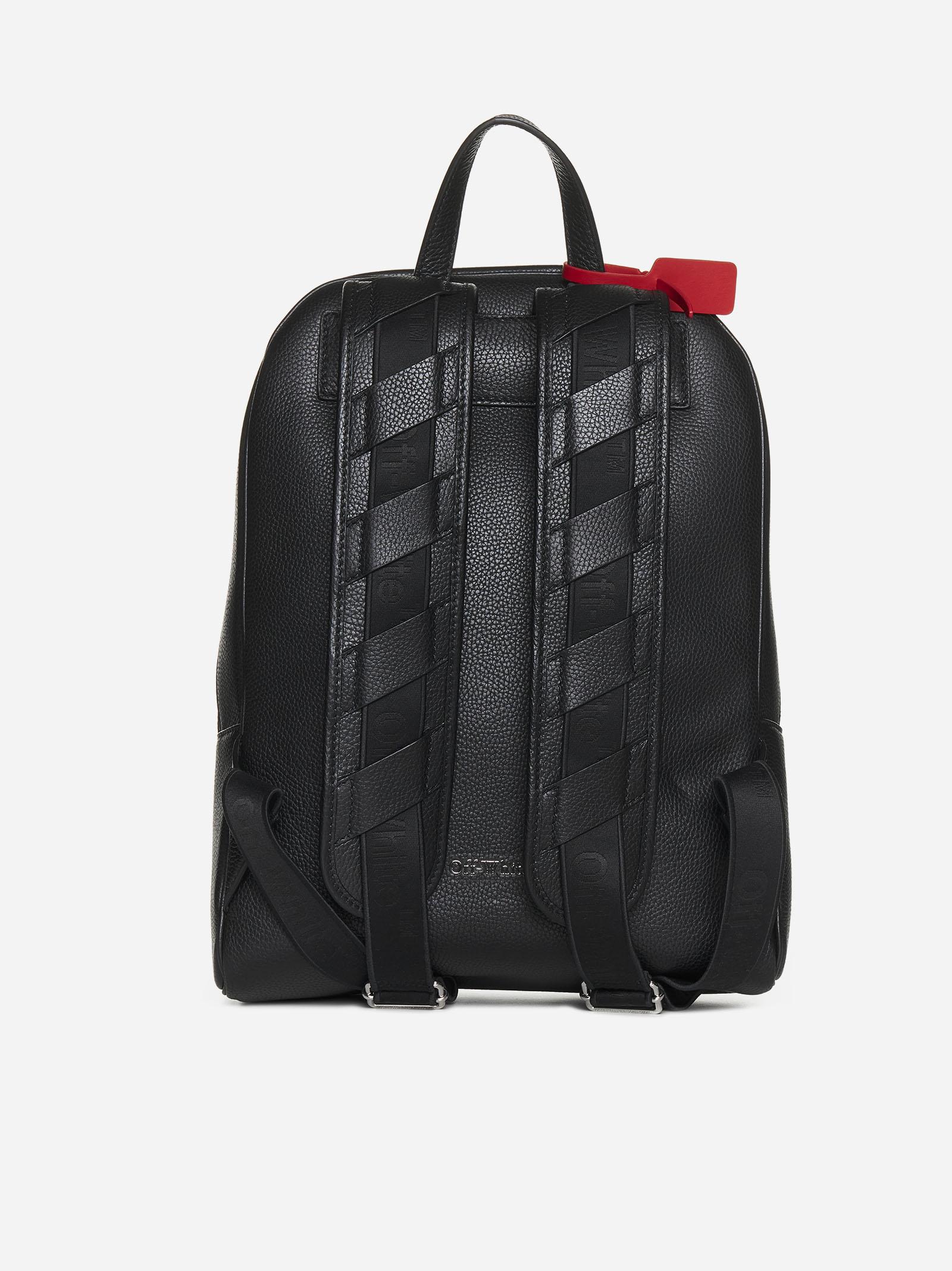 Off-White c/o Virgil Abloh Binder Leather Backpack in Black for