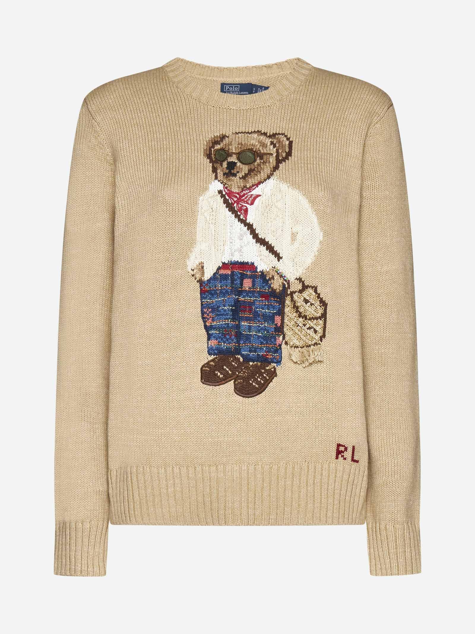 Polo Ralph Lauren Madras Bear Cotton Sweater in Natural | Lyst