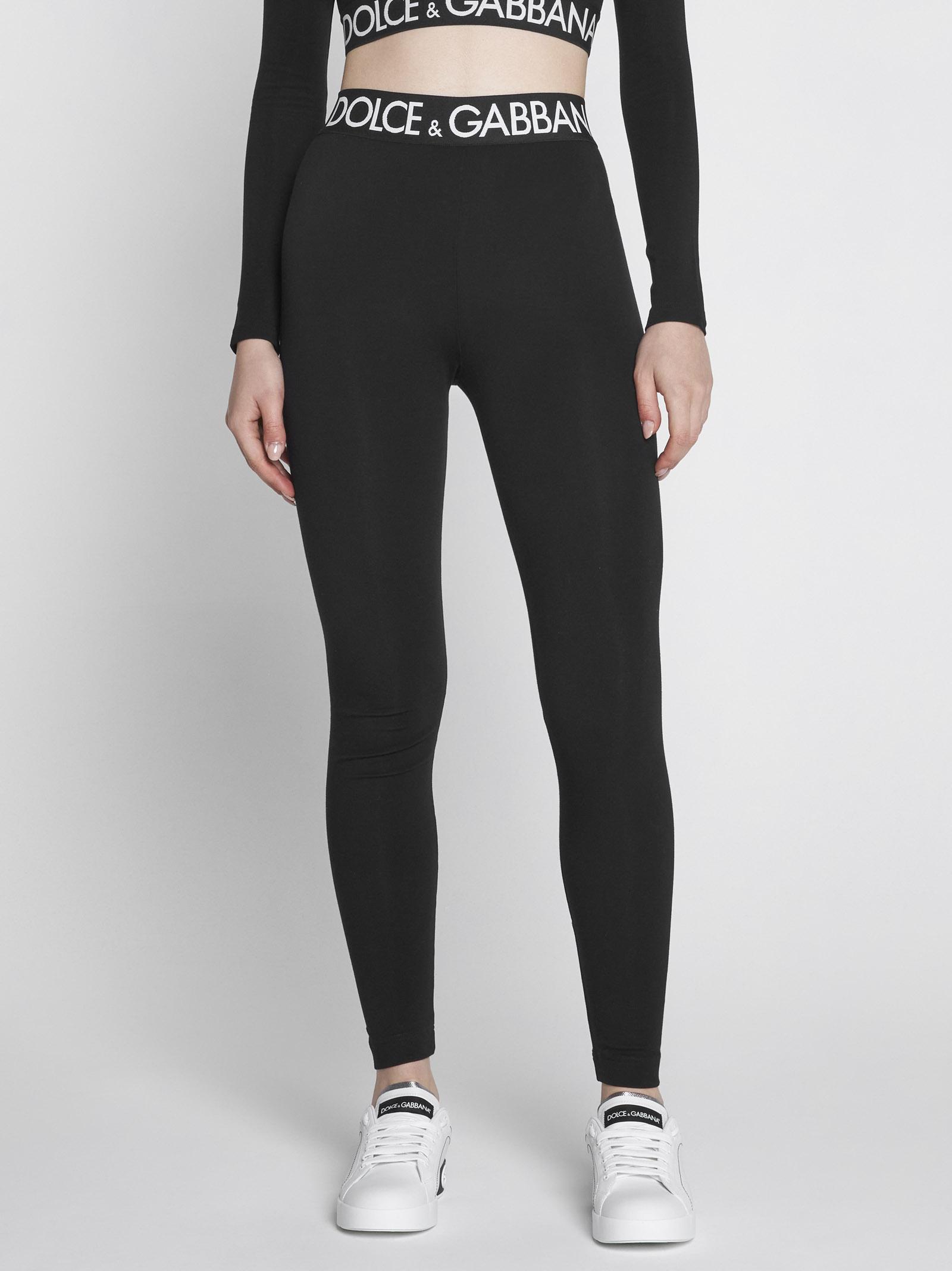 【送料&関税込】Dolce & Gabbana Slim Fit Leggings Dolce&Gabbana Branded Elastic High-Waist Leggings w