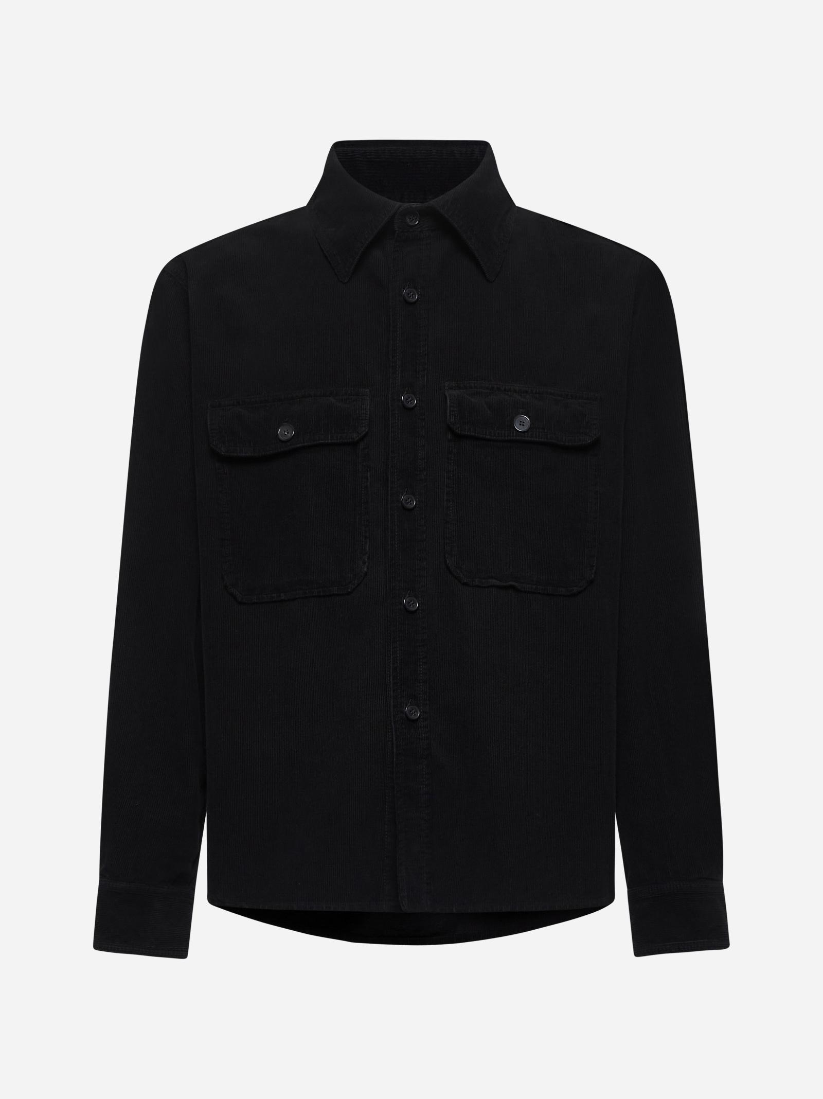Saint Laurent Corduroy Overshirt in Black for Men | Lyst UK