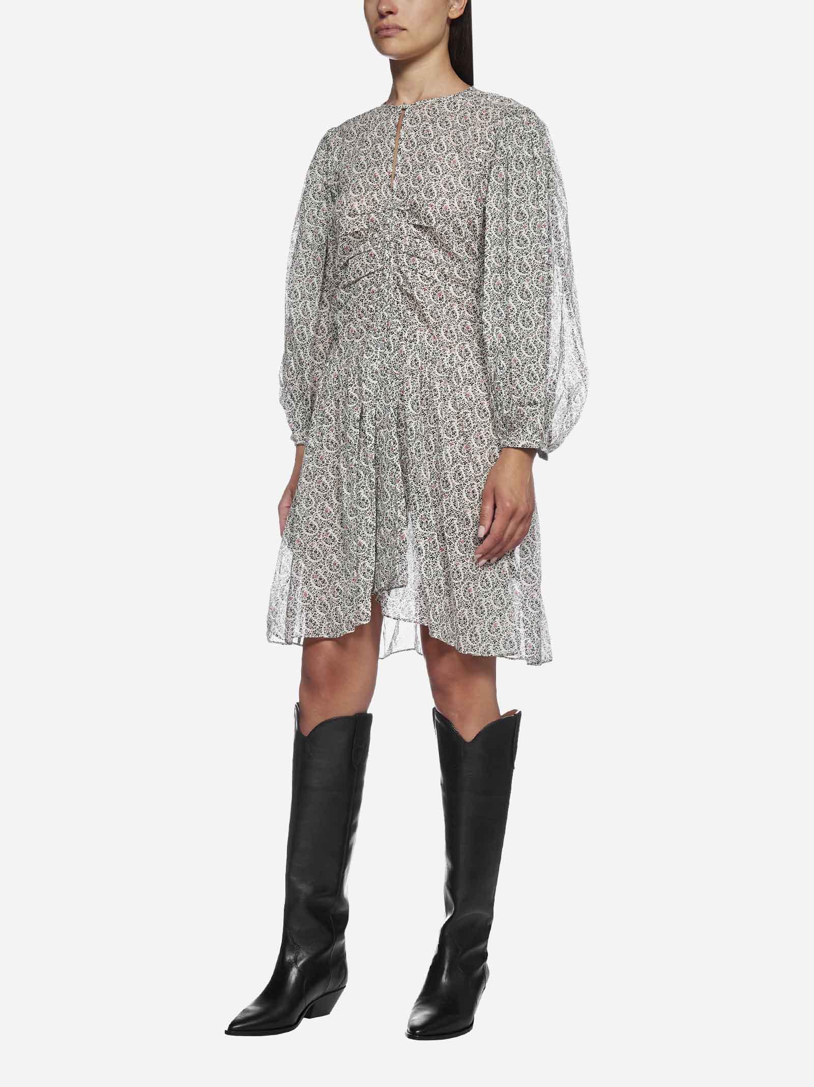 Étoile Isabel Marant Marili Paisley Print Cotton Dress in Gray | Lyst