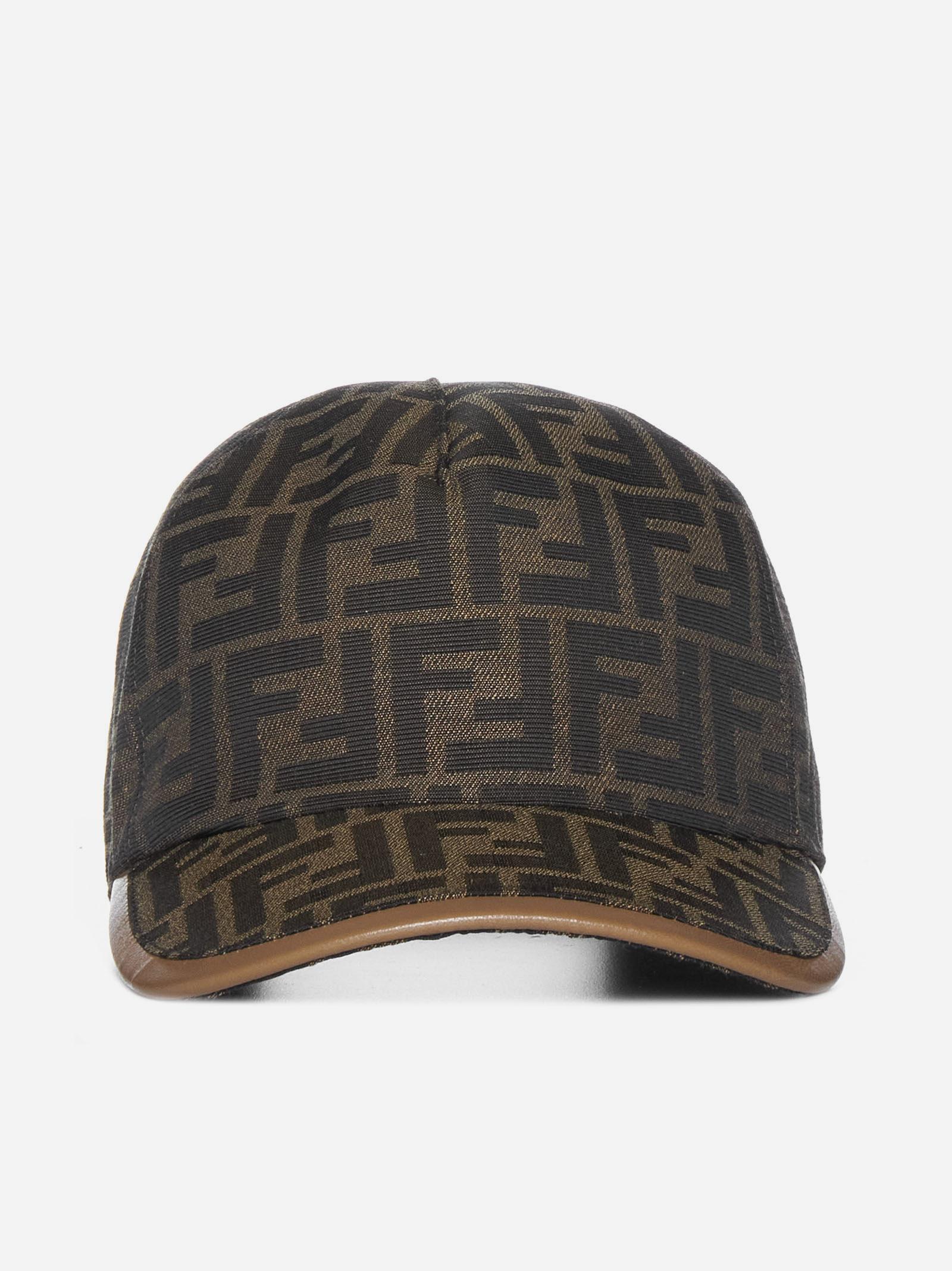 Fendi Ff Canvas And Leather Baseball Cap for Men | Lyst
