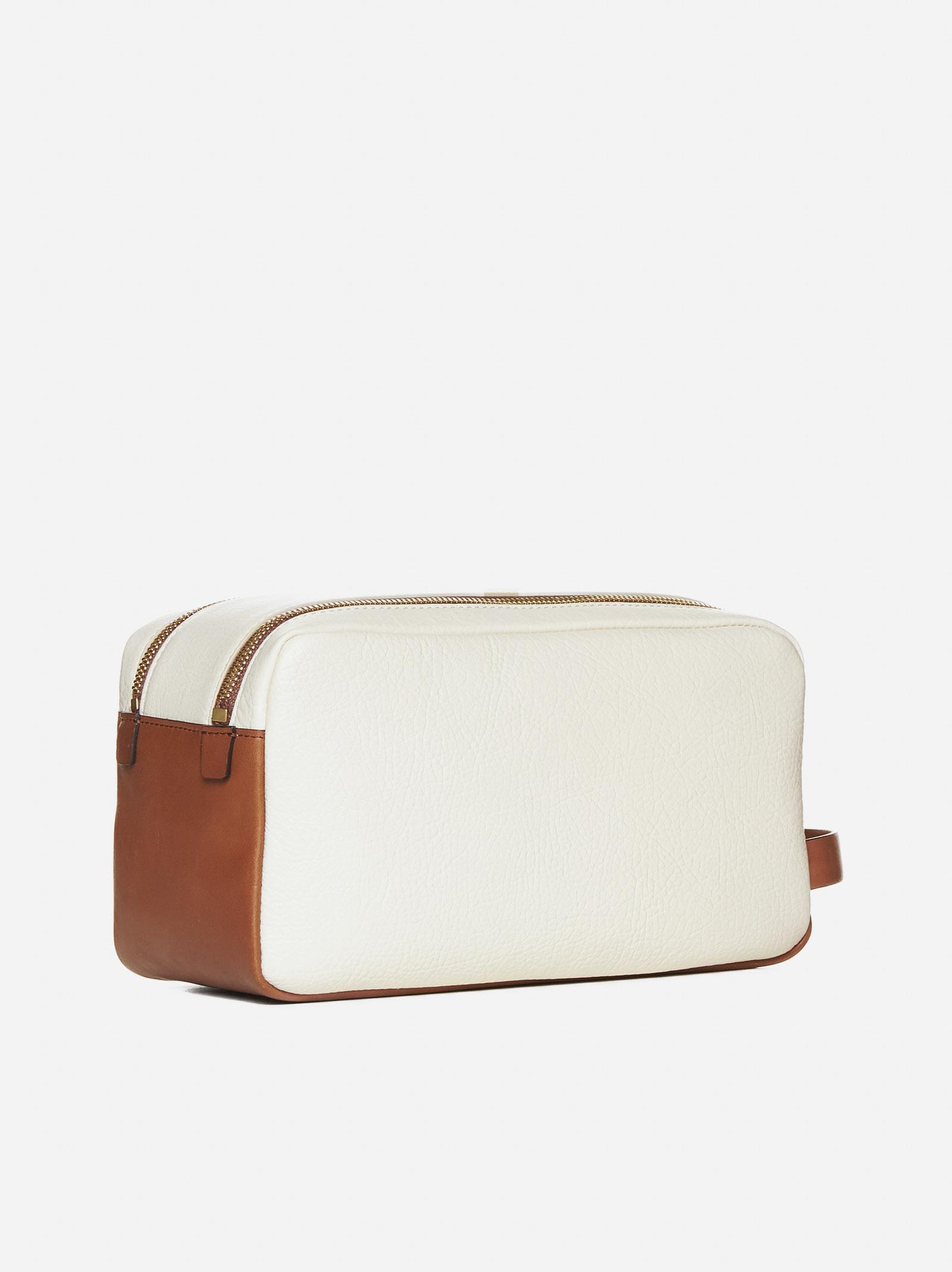 Leather Toiletry Bag in Brown - Brunello Cucinelli