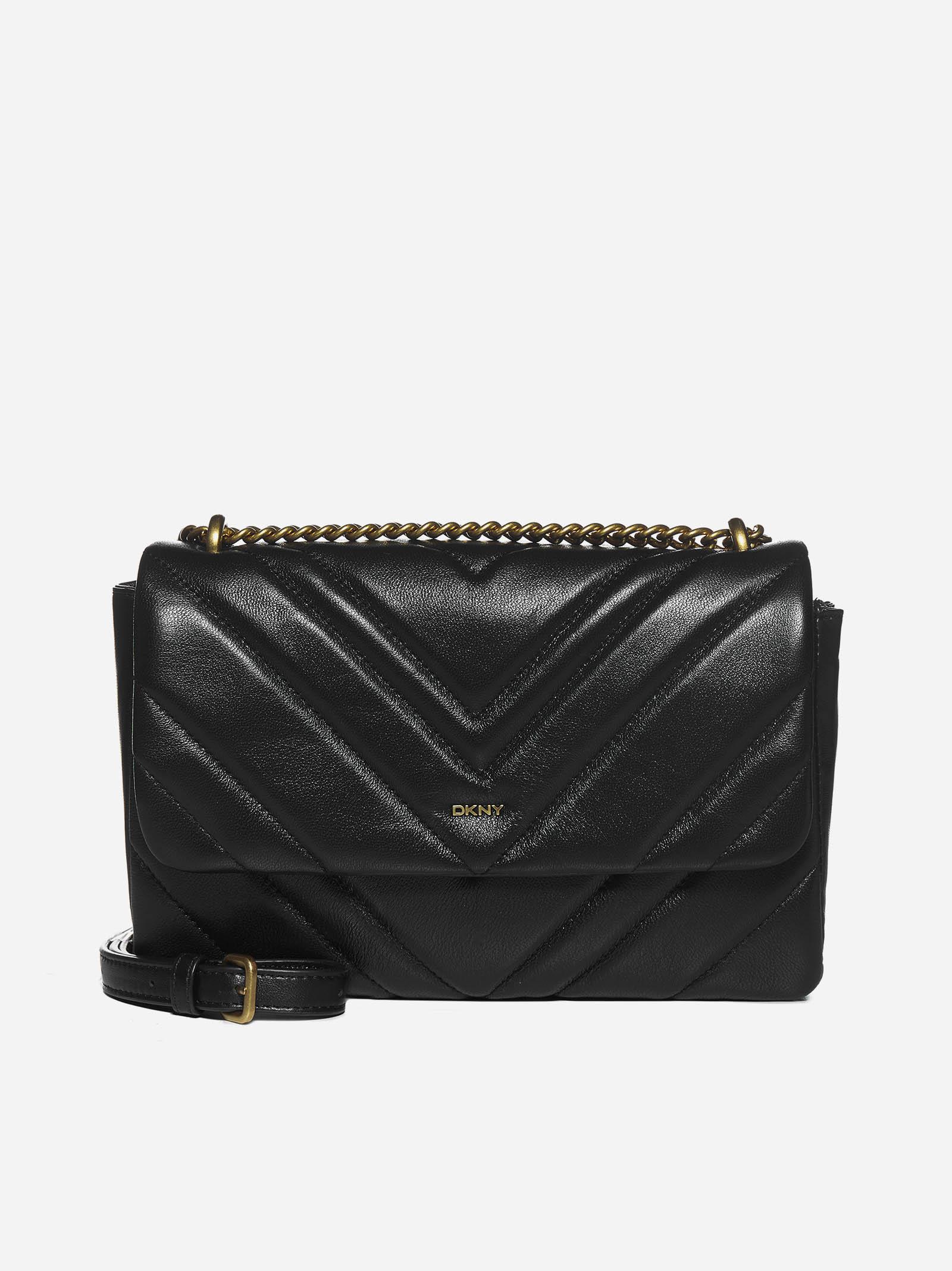 dkny black slina shoulder bolsa