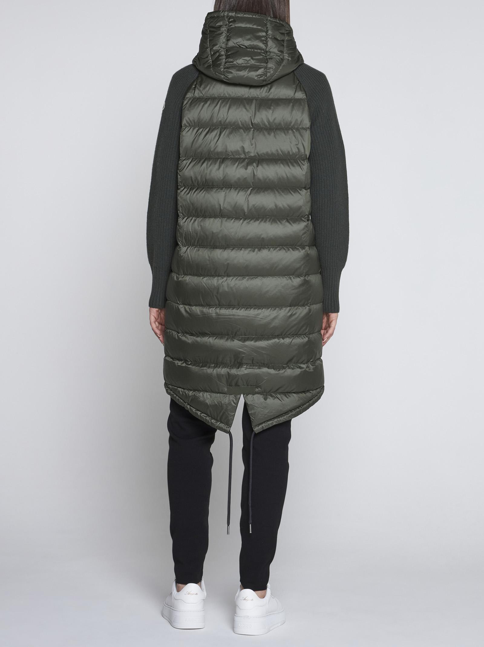 Moncler Wool And Quilted Nylon Down Cardigan | Lyst