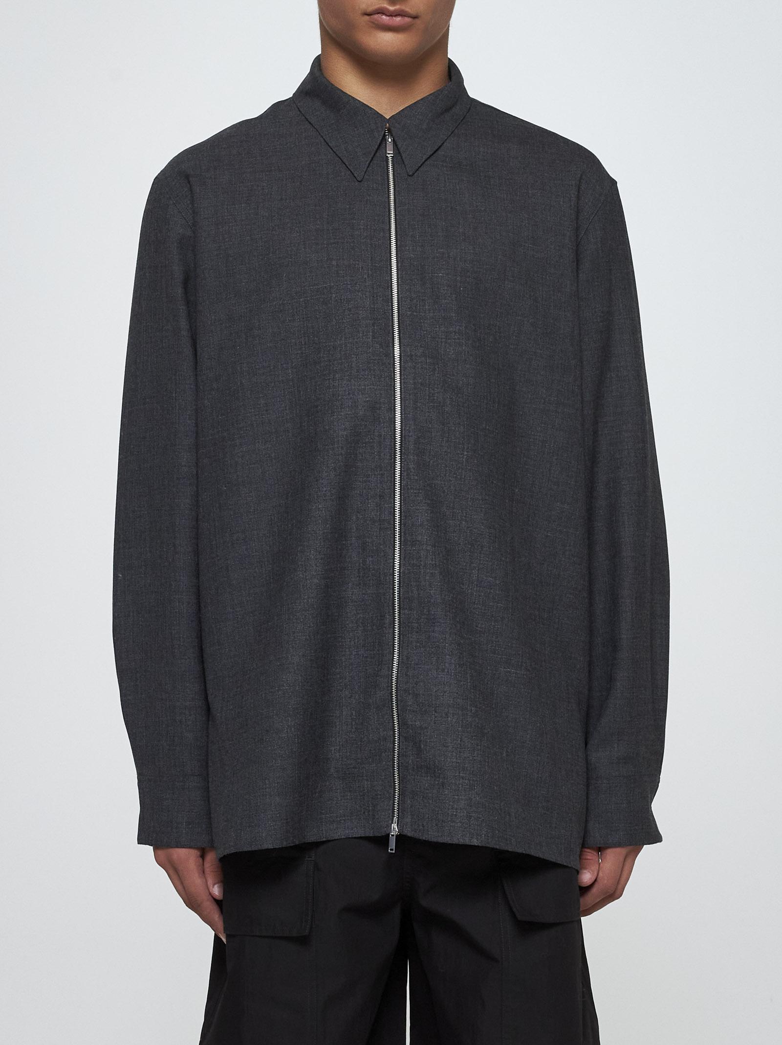 トップス STUDIO NICHOLSON 22AW WOOL SHIRTS Axia Tropical Wool Shirt in Tarmac Grey | Casual Shirt