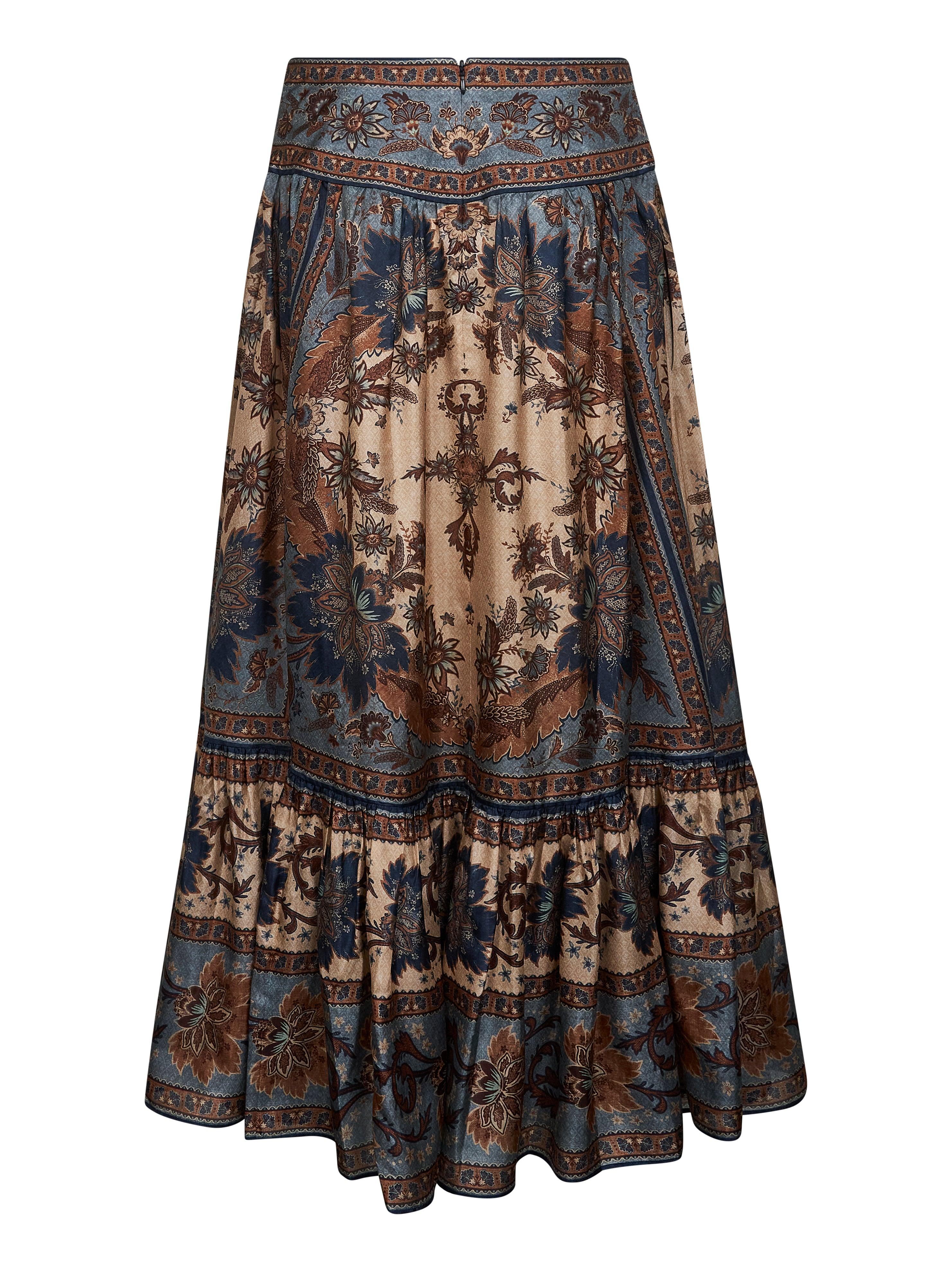 ワンピース ZIMMERMANN Women Mid Skirts Crush Flared Midi Skirt Black Floral Online | Zimmermann
