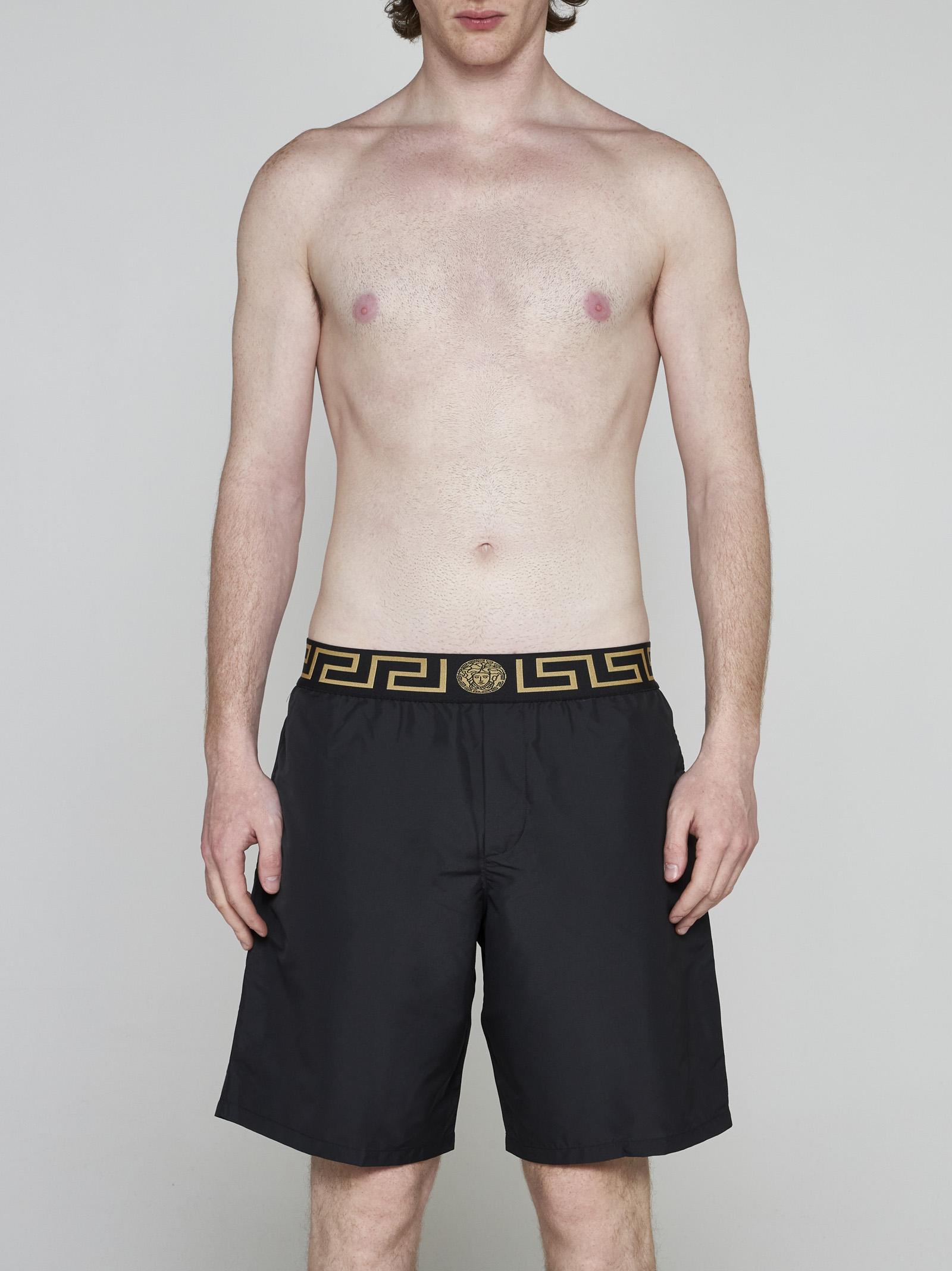 Versace Medusa And Logo Swim Shorts in Black for Men | Lyst UK