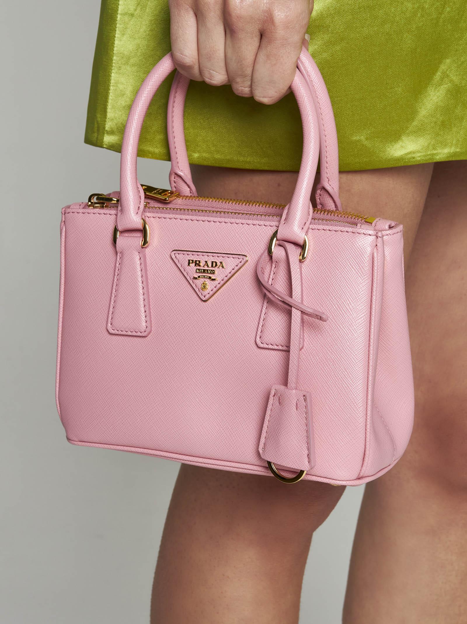 Prada Galleria Small Saffiano Leather Bag in Pink
