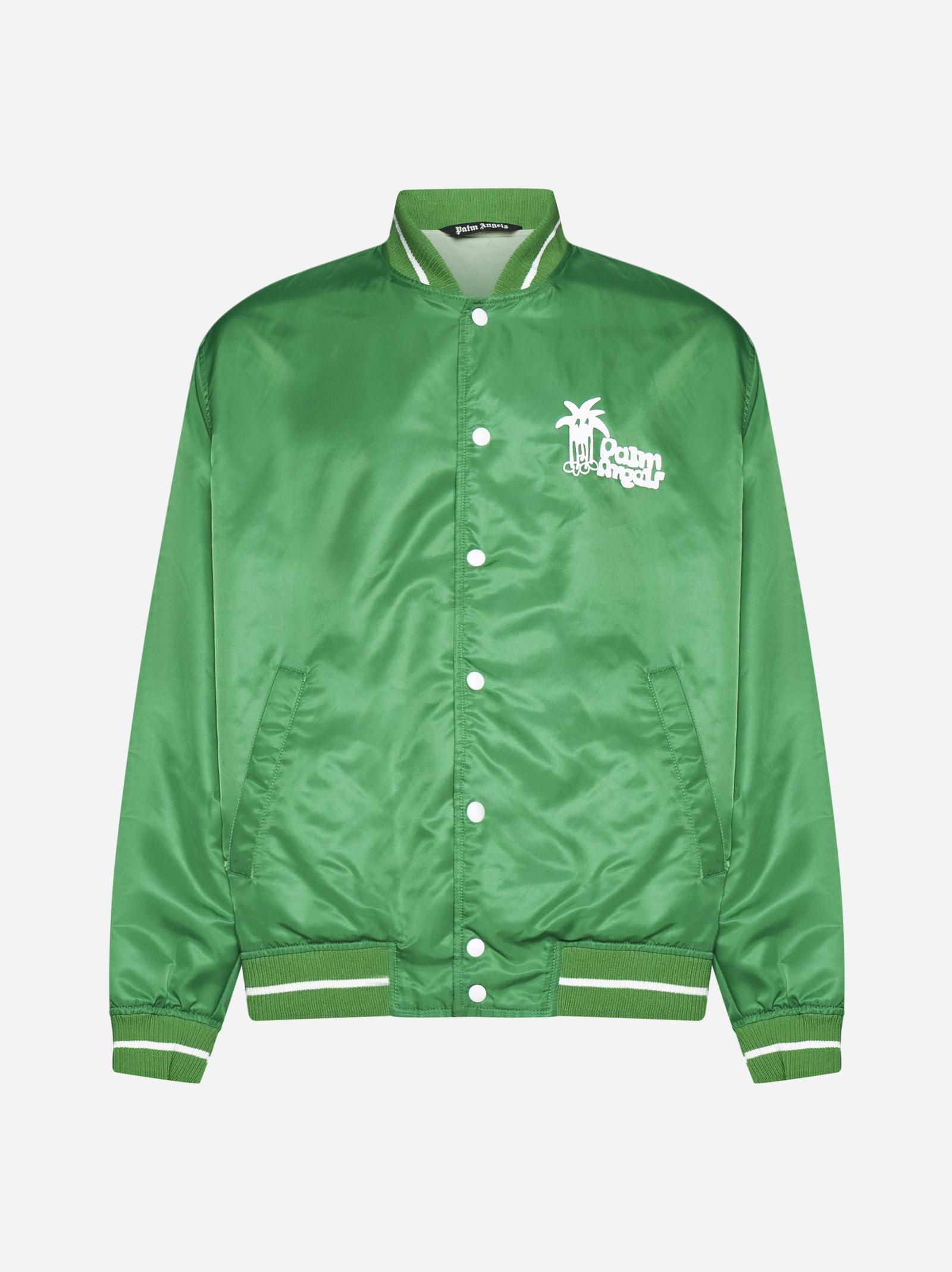 Palm Angels logo-patch Varsity Jacket - Farfetch