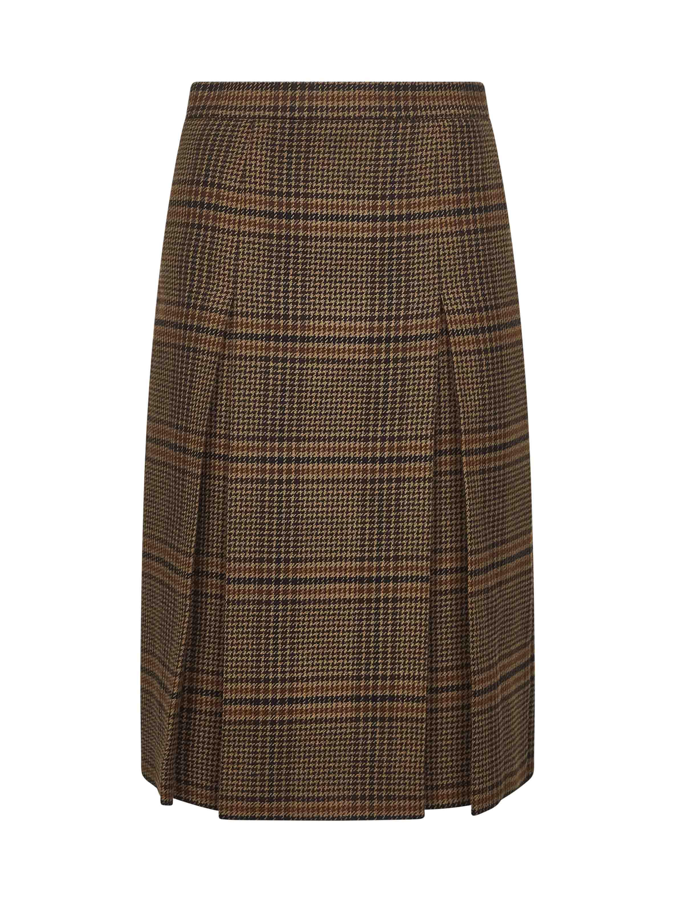 スカート SAINT LAURENT Wool skirt Brown 809129Y76WQ Saint Laurent Wool skirt (Saint Laurent/スカート