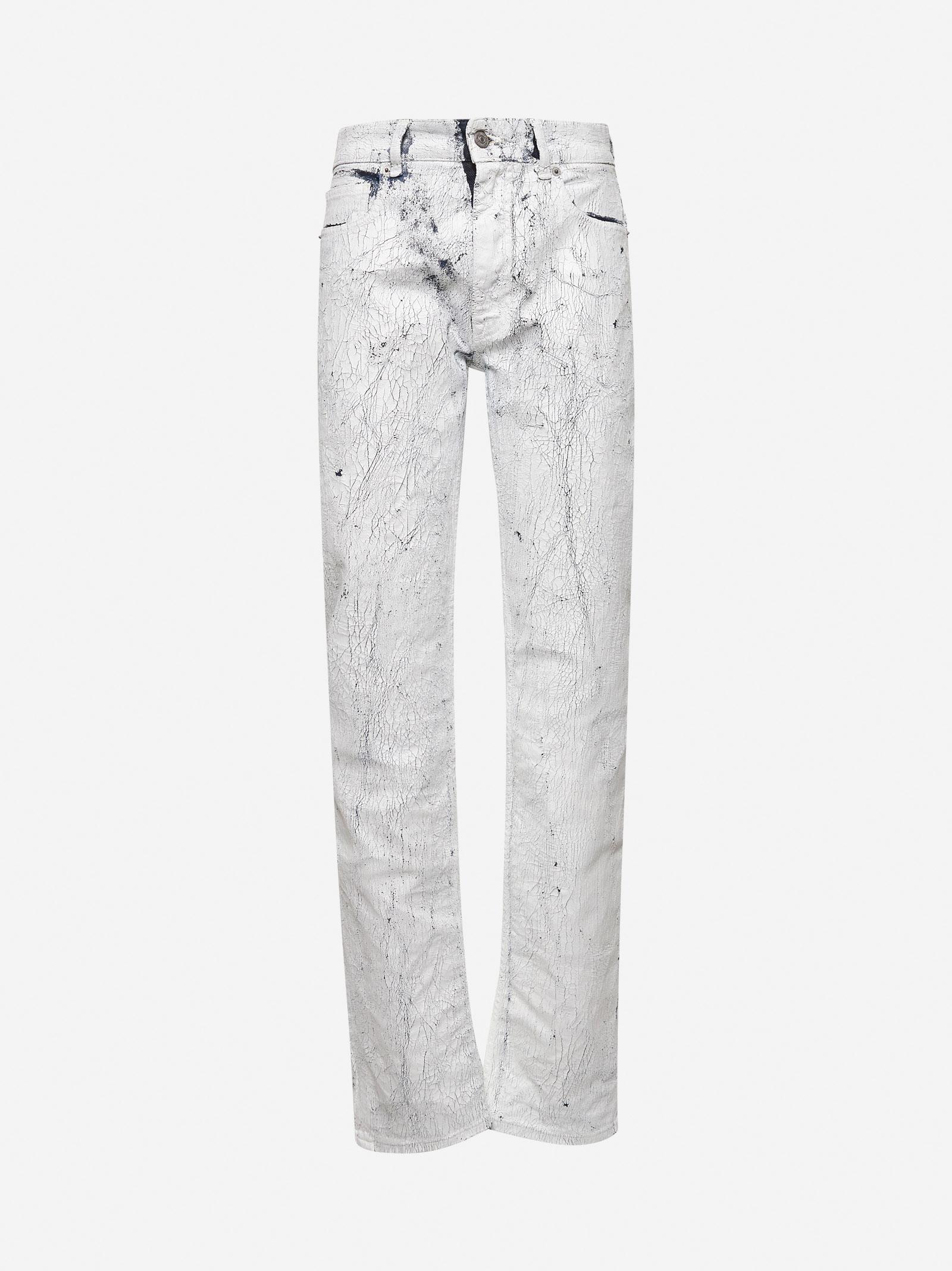 MM6 by Maison Margiela Denim Painted Jeans in White | Lyst