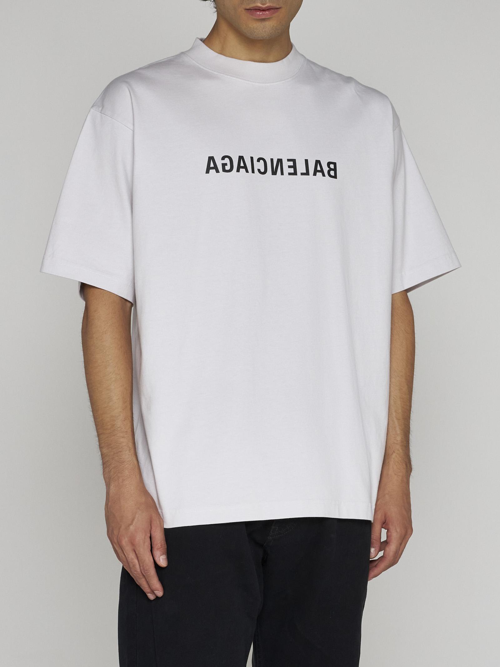 【BALENCIAGA】プリントコットンのアイコンTシャツ バレンシアガ BALENCIAGA 570813 TEV48 BBロゴプリントTシャツ