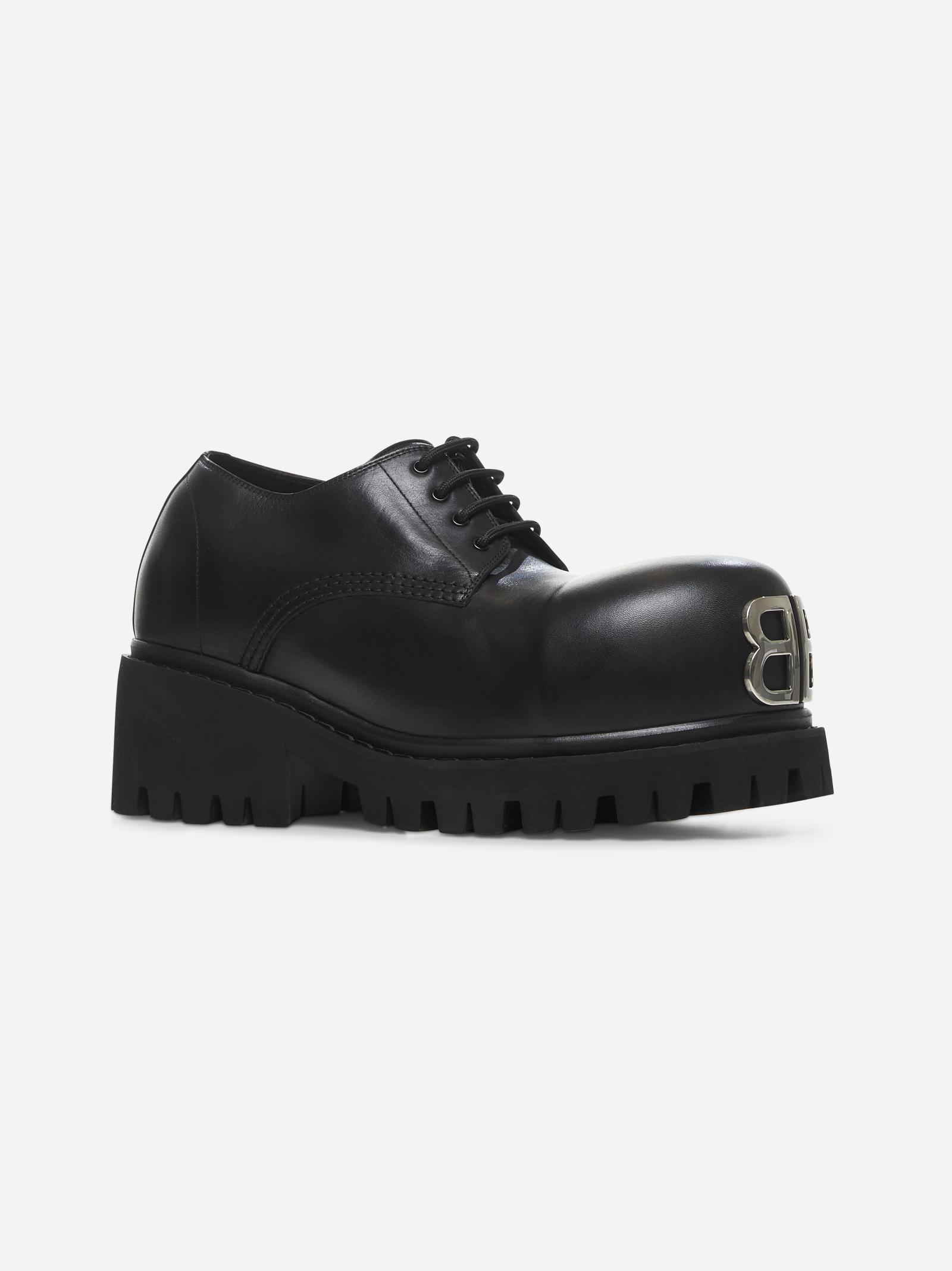 Balenciaga Leather Stomper Derby in Black for Men | Lyst