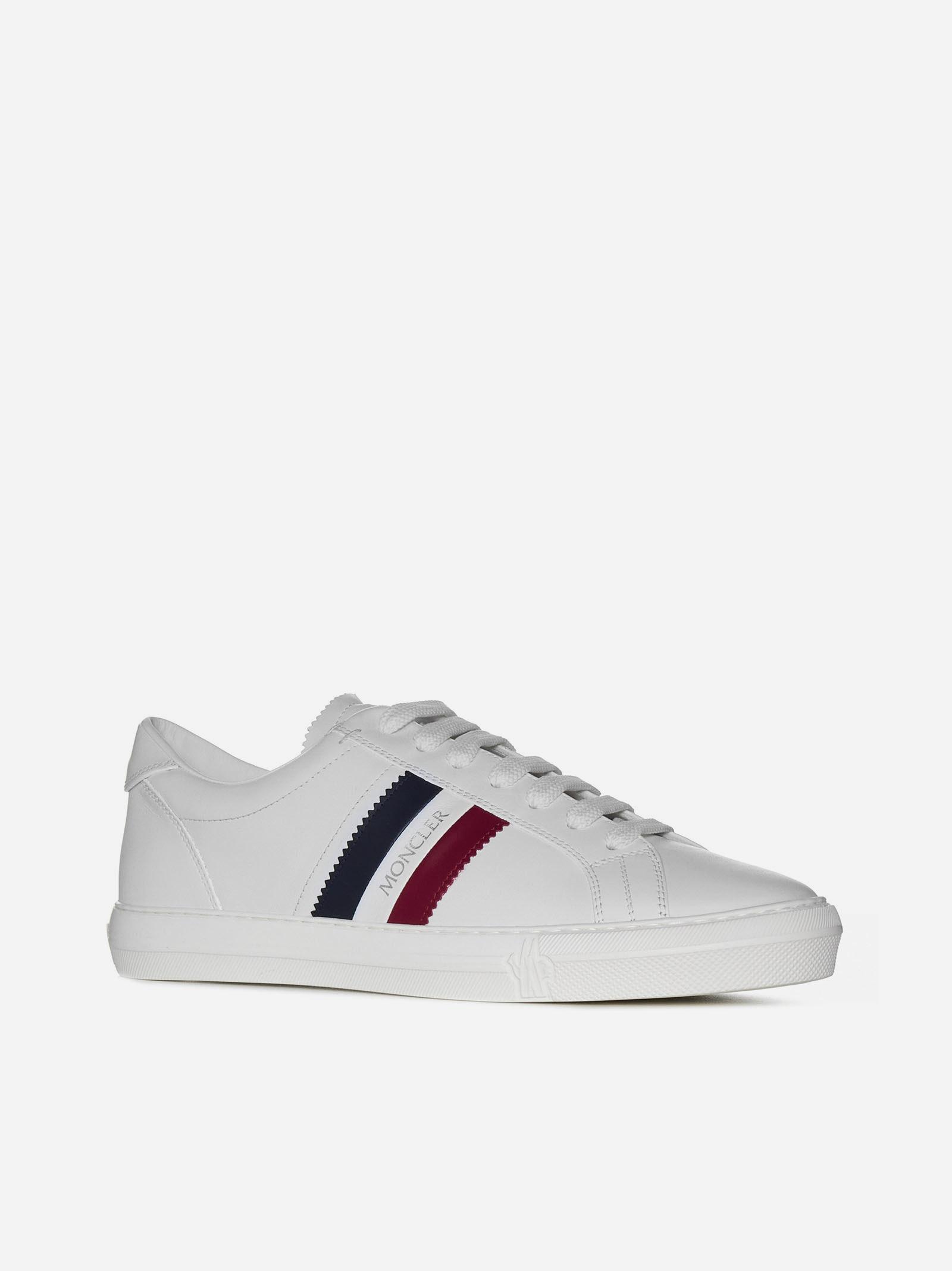 Moncler New Monaco Leather Sneakers in White for Men | Lyst