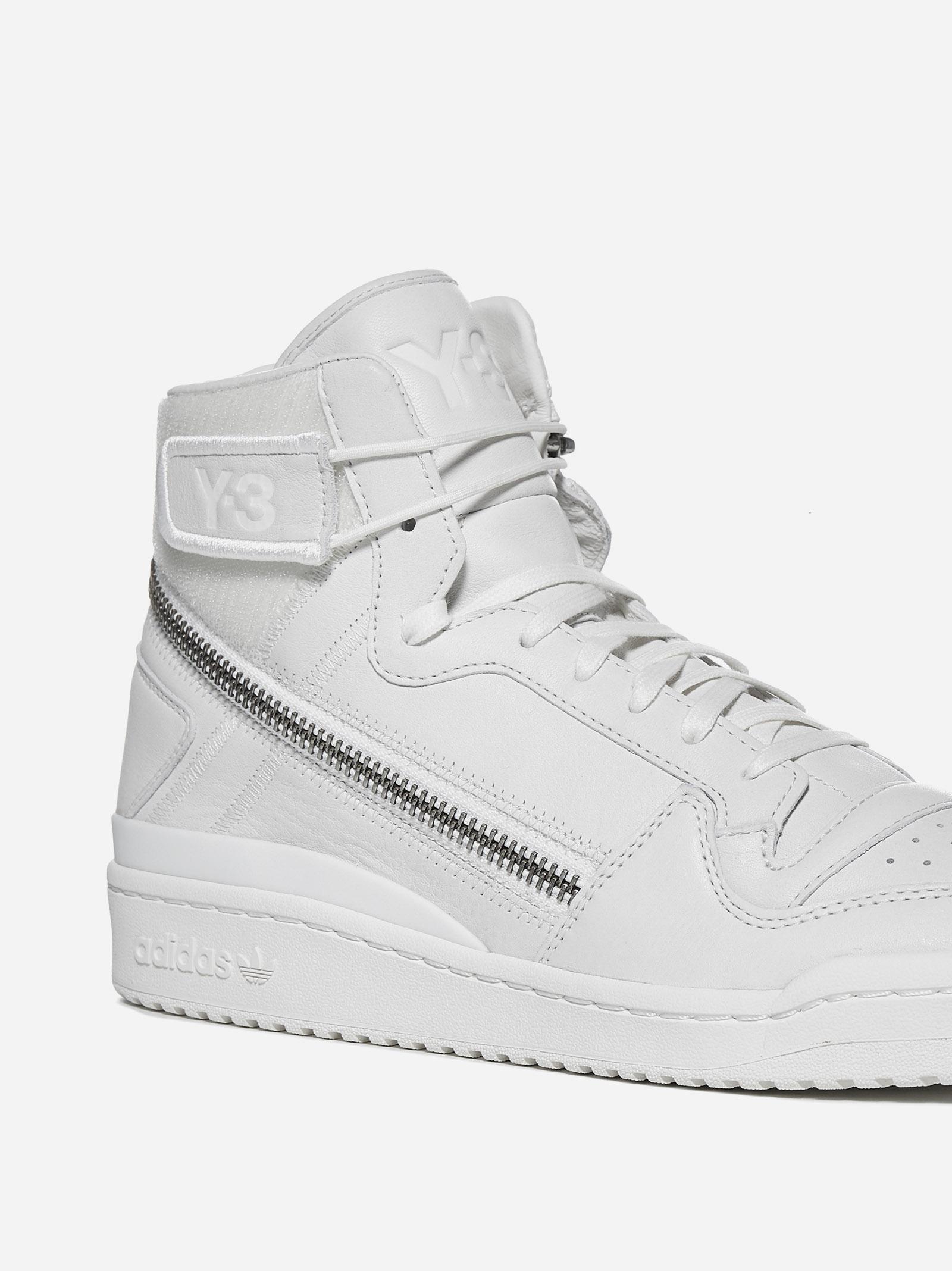 Y-3 X Adidas Forum Hi Og Leather Sneakers in White | Lyst