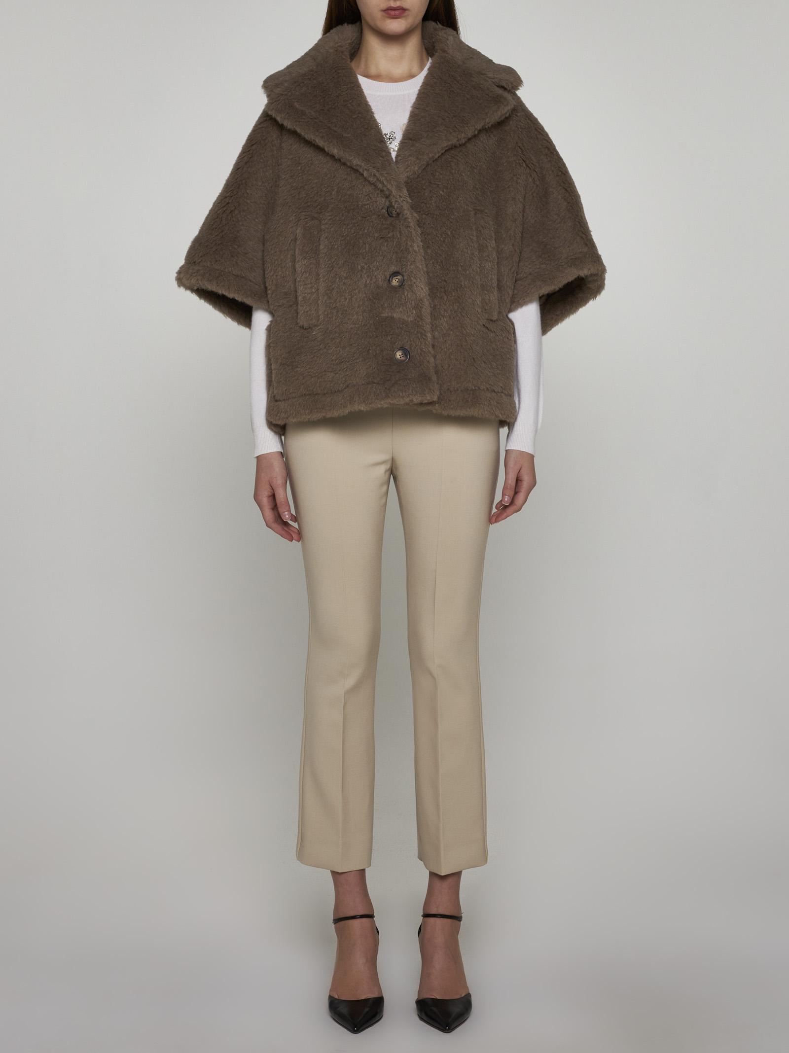 Max Mara Aleggio Teddy Fabric Cape in Brown | Lyst