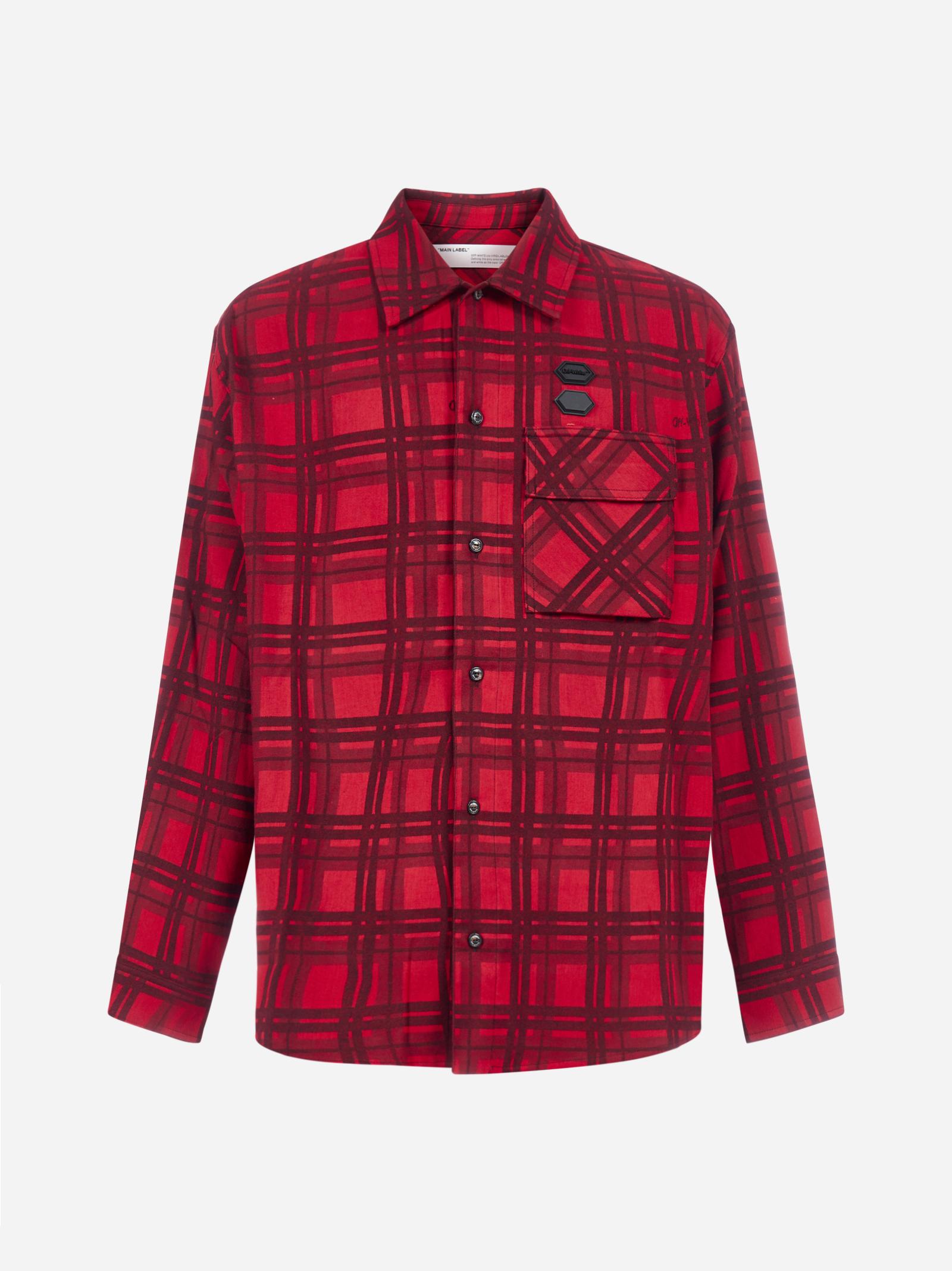 Off-White c/o Virgil Abloh Check Print Cotton Flannel Shirt in Red for ...