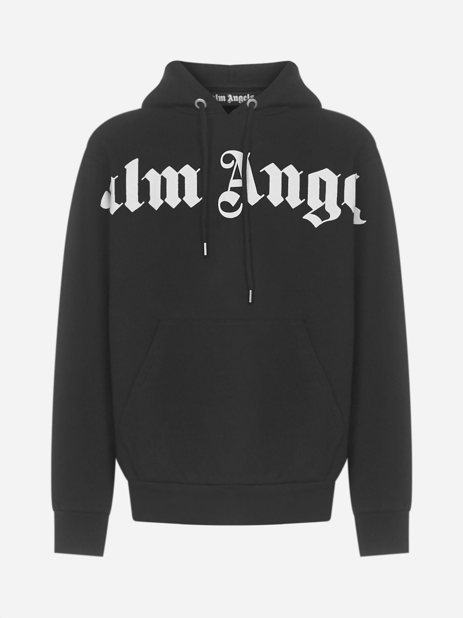 Palm Angels Oversized Logo Cotton Hoodie in Black White (Black) for Men ...