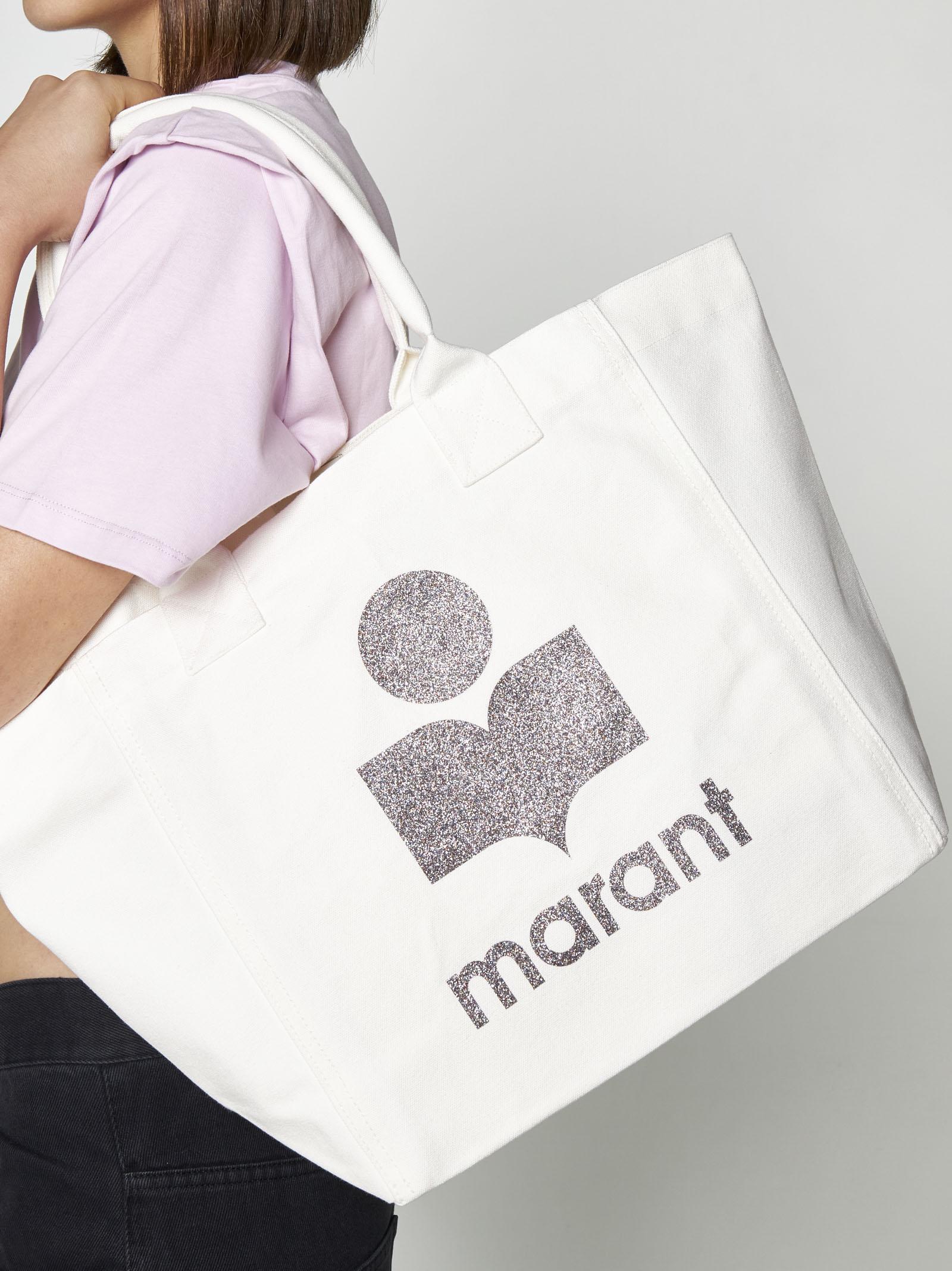 Shop Isabel Marant Small Yenky Canvas Logo Tote Bag
