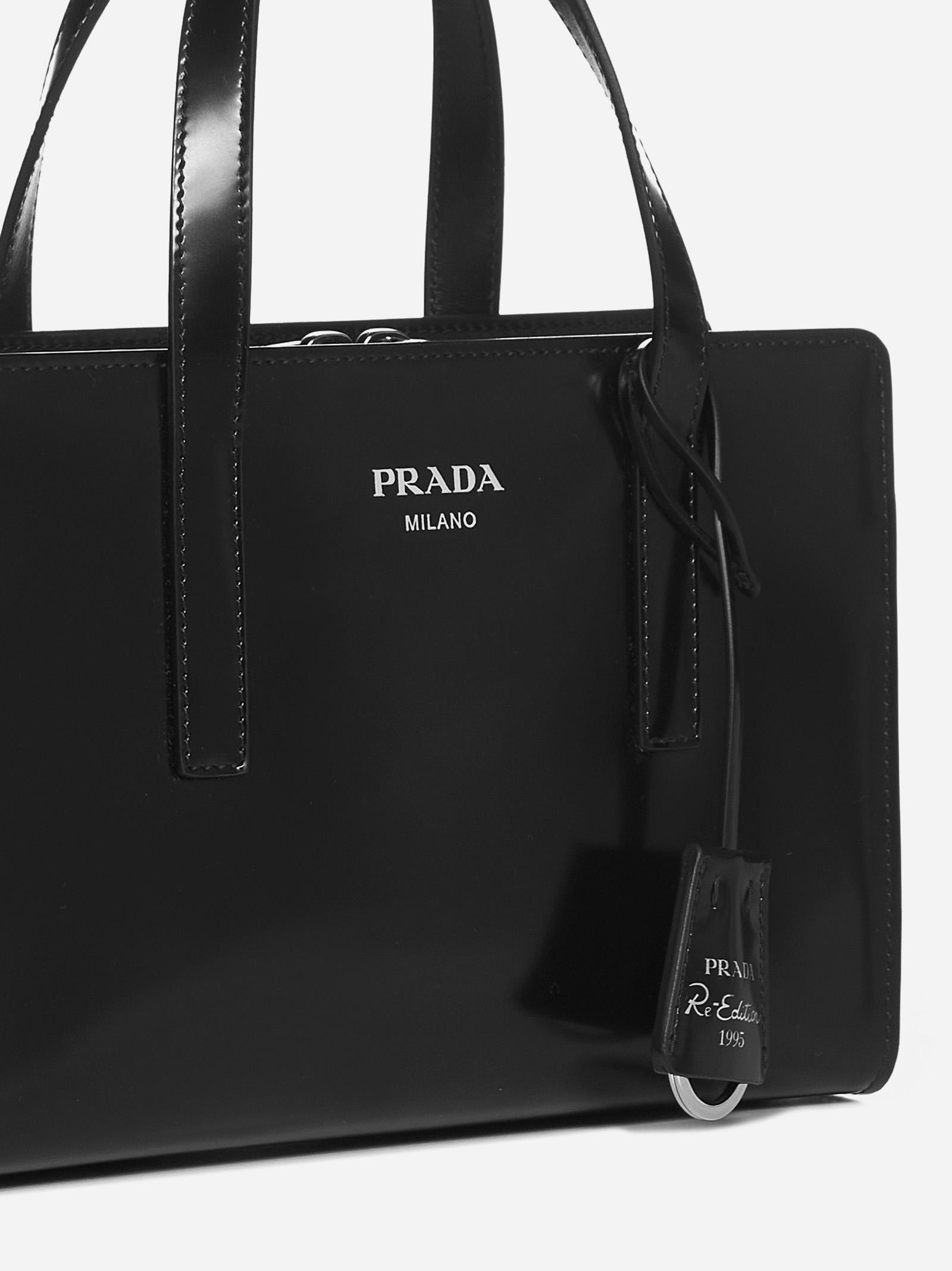 White Prada Re-edition Saffiano Leather Mini Bag