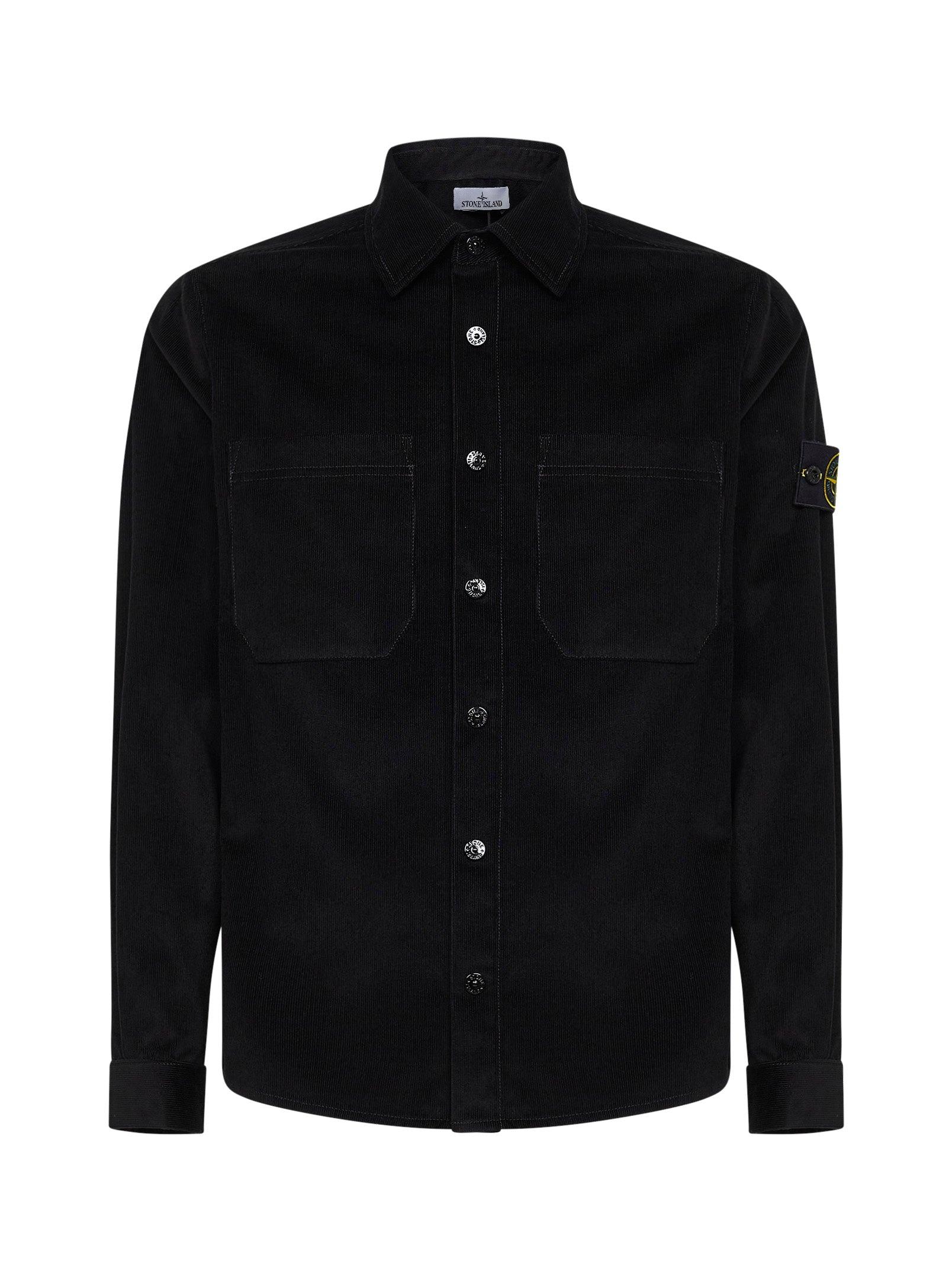 Stone Island Overshirt Micro-Corduroy in Black for Men | Lyst UK