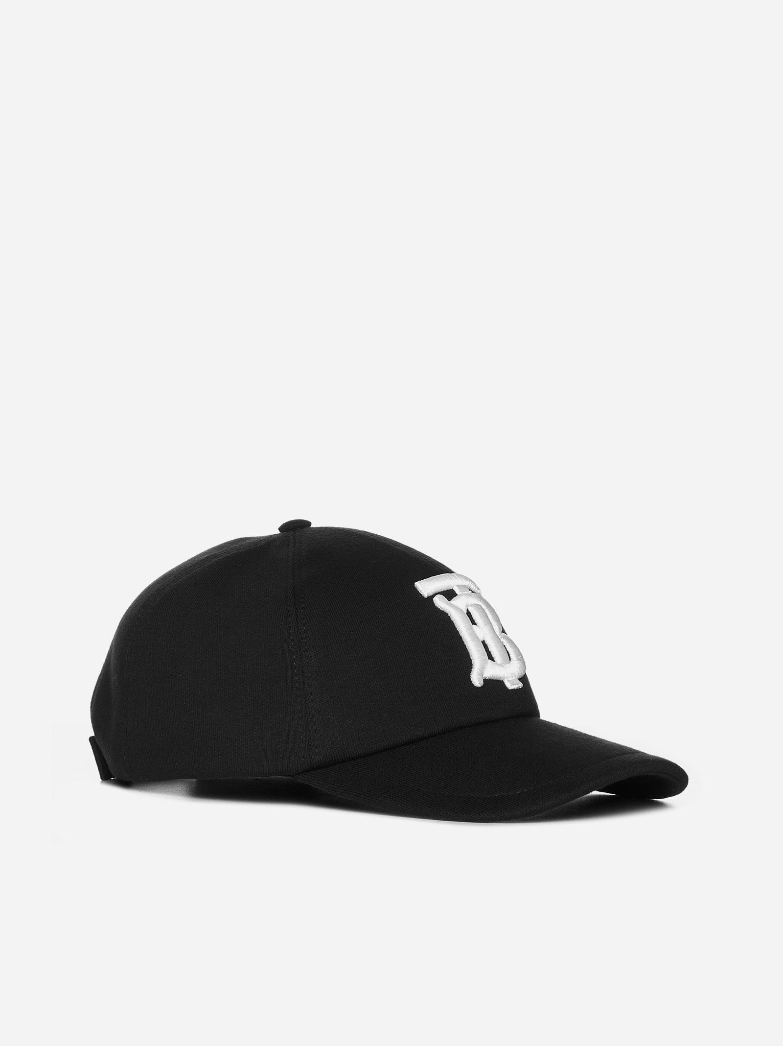Burberry Logo Cotton Baseball Cap in Black for Men | Lyst
