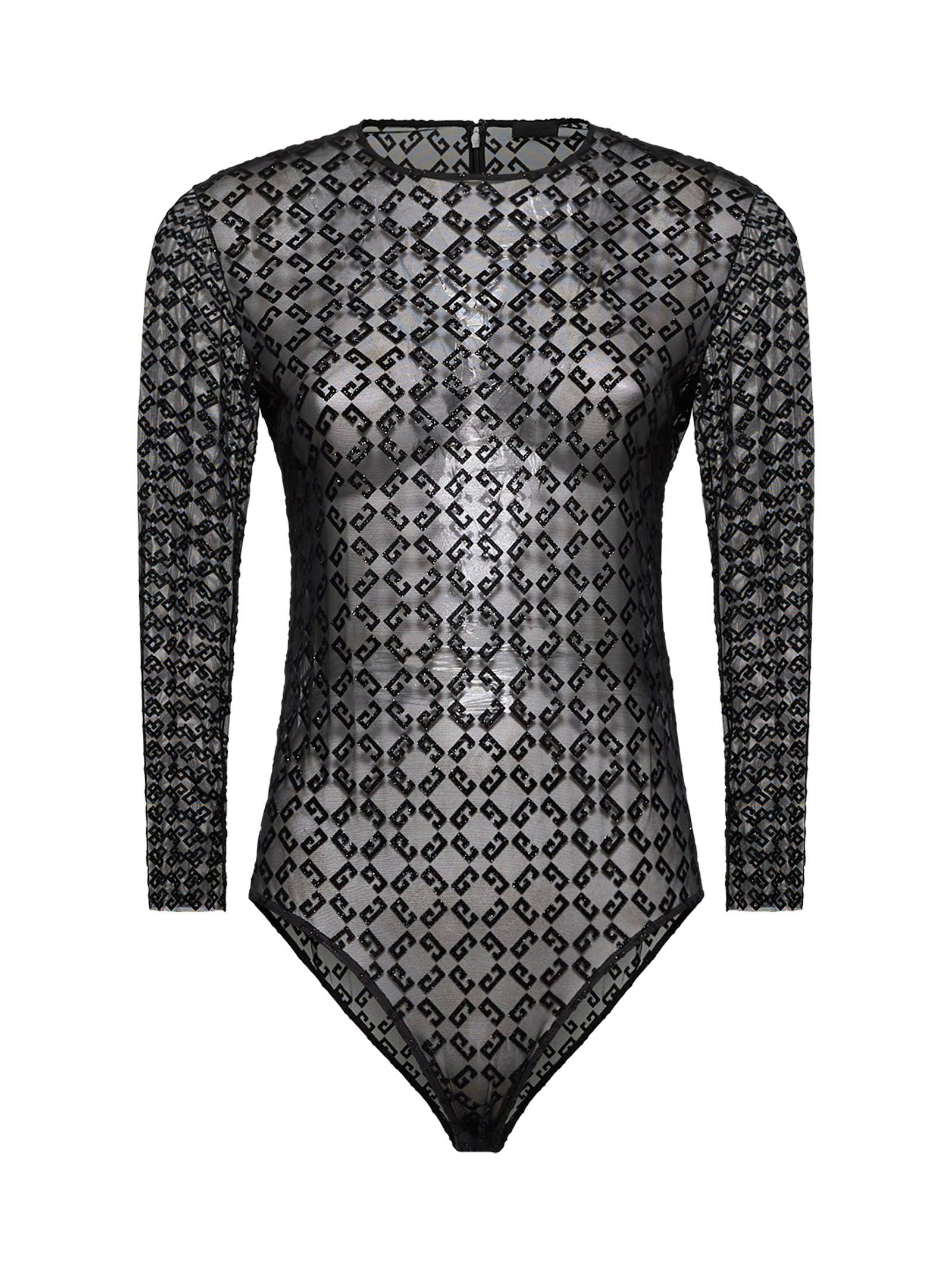 Givenchy Monogram 72 Tulle Bodysuit in Black | Lyst UK