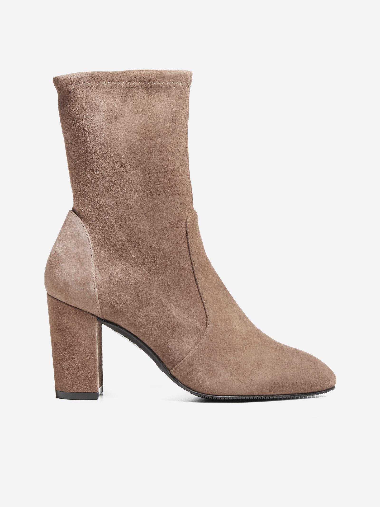 Stuart Weitzman Yuliana 80 Suede Ankle Boots in Brown - Lyst