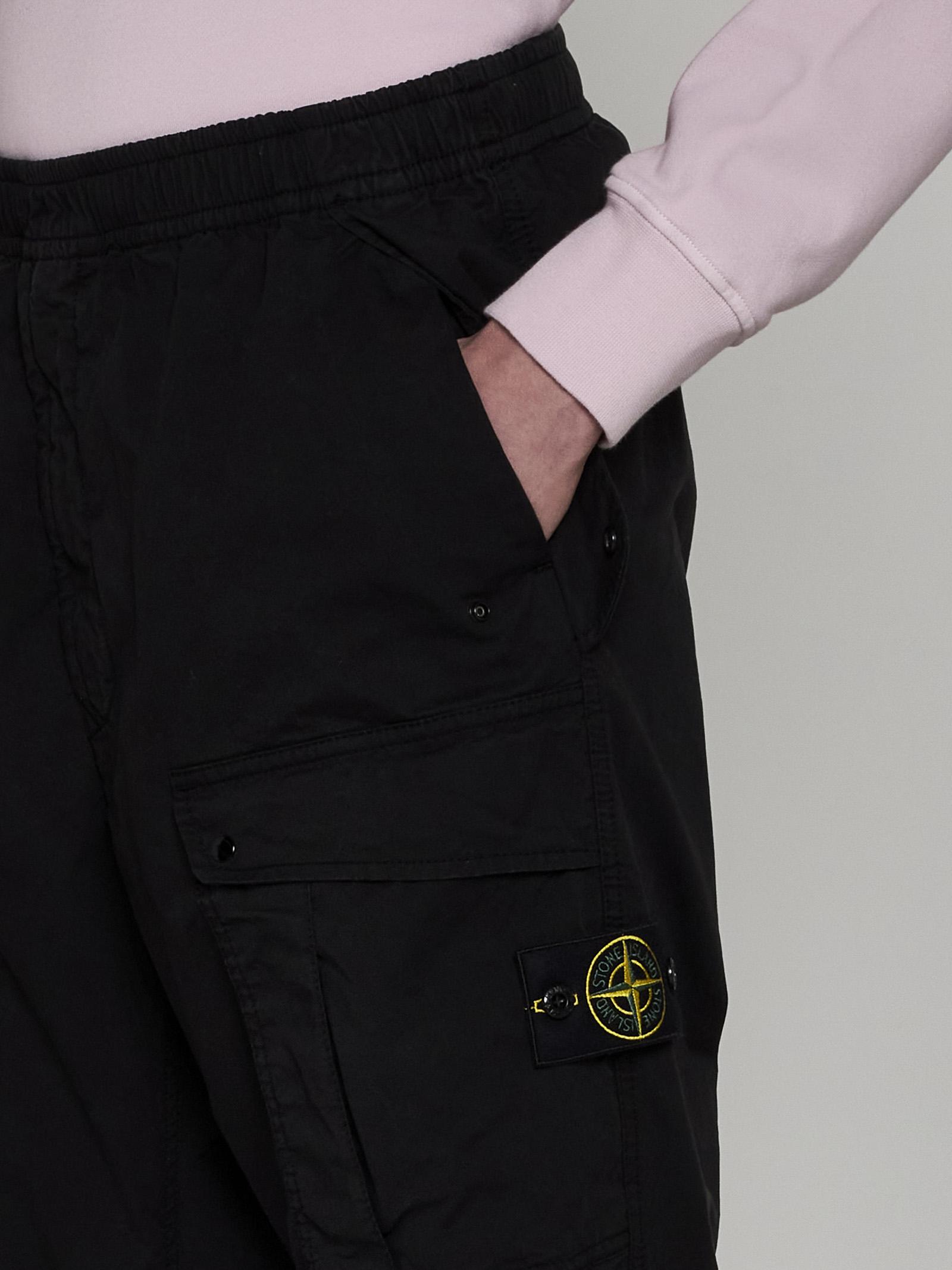 Stone Island Junior black Compass Cargo Trousers (6-14 Years) | Harrods UK