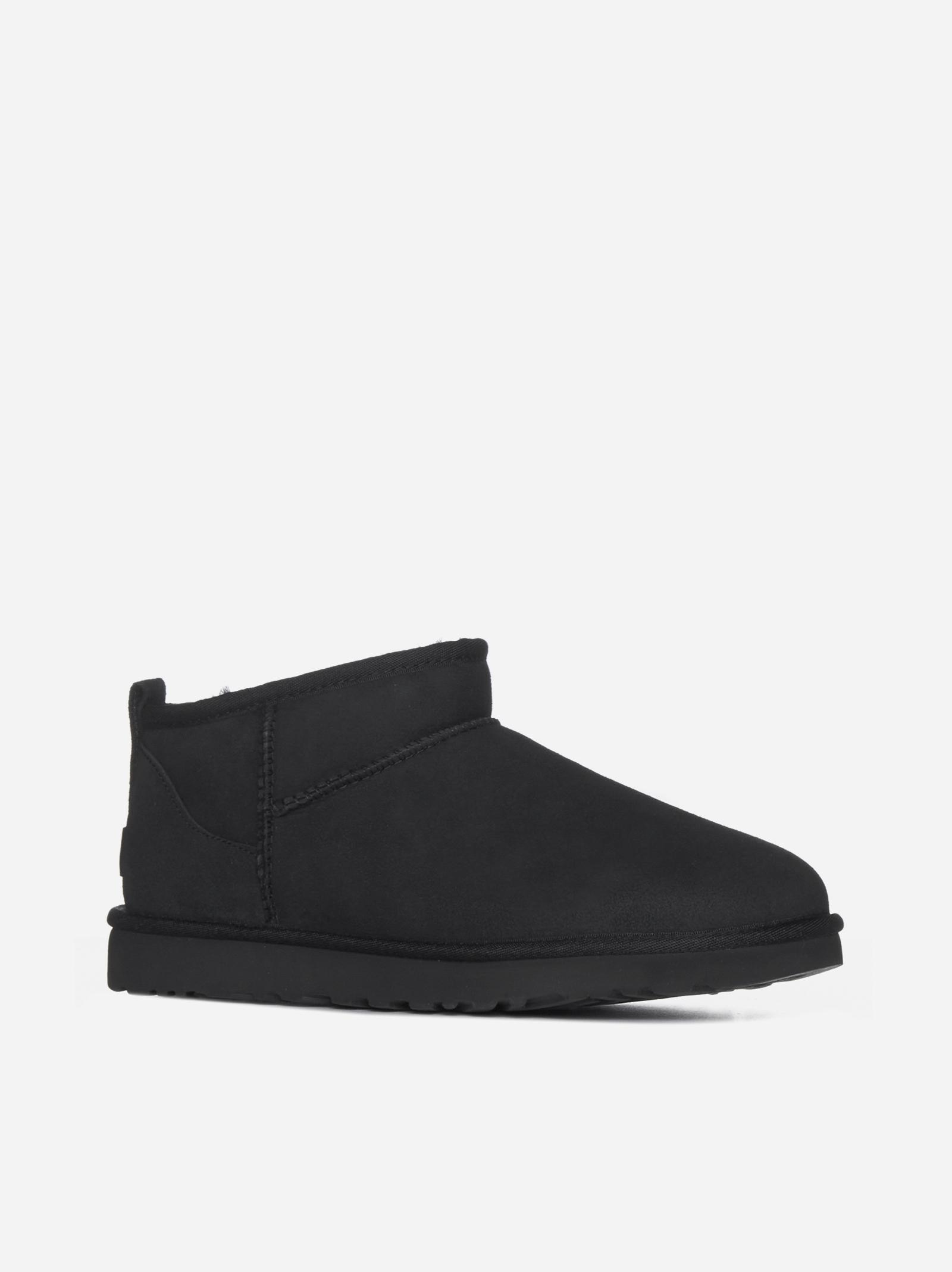 UGG Classic Ultra Mini Leather Ankle Boots in Black - Save 35% | Lyst