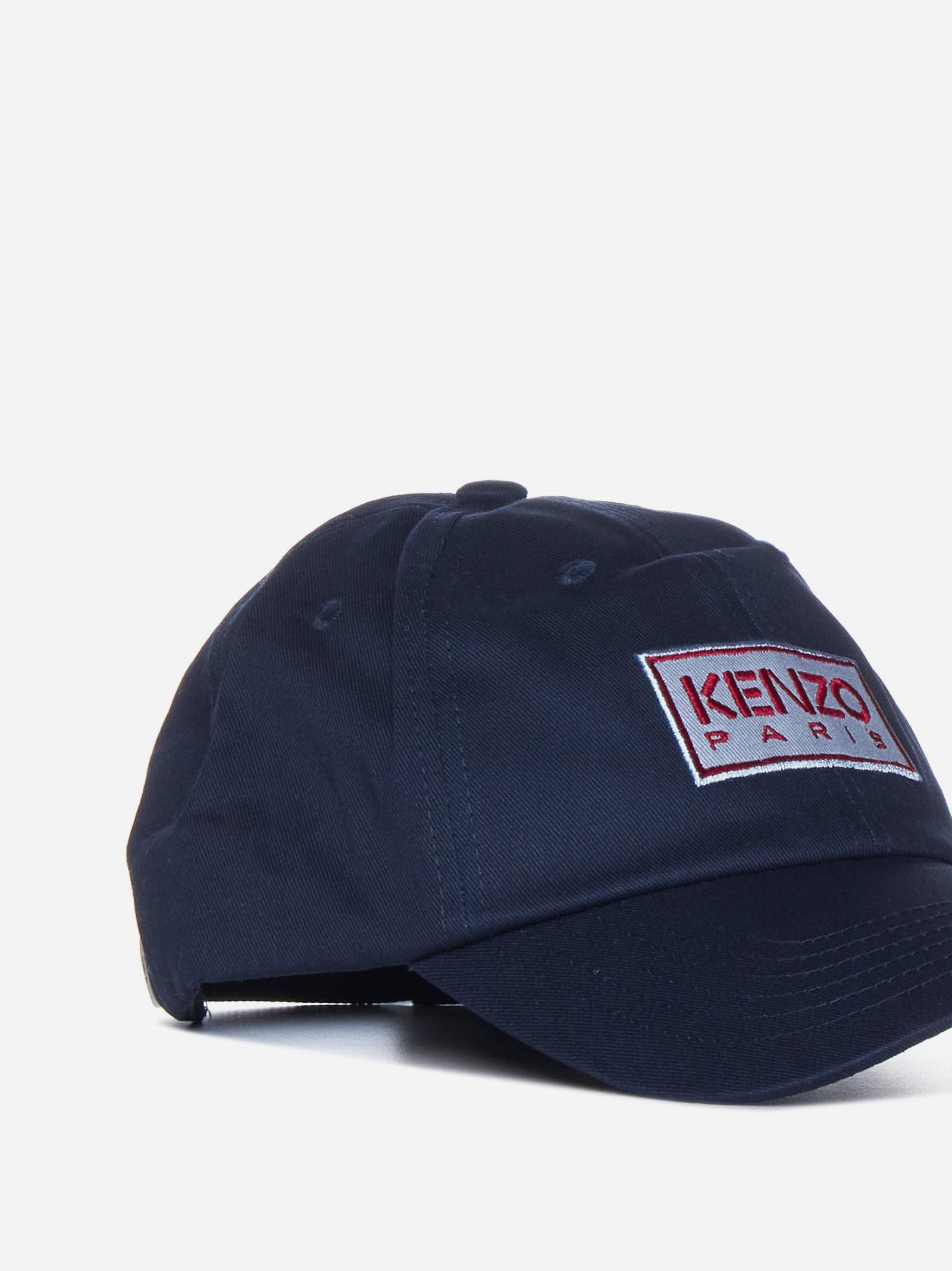 KENZO Logo Cotton Baseball Hat in Blue for Men | Lyst
