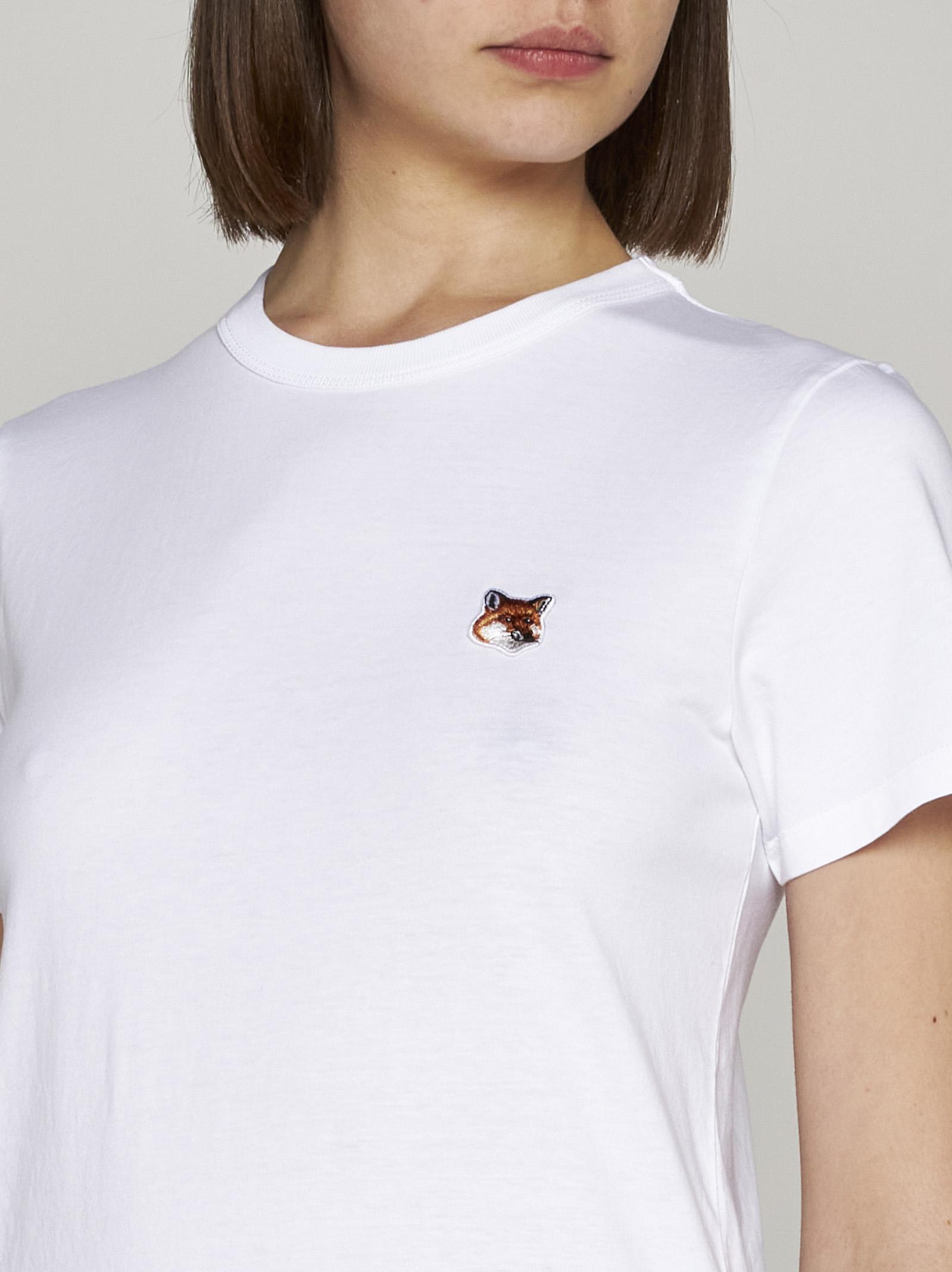 Maison Kitsuné Fox Head Patch Cotton T-shirt in White | Lyst