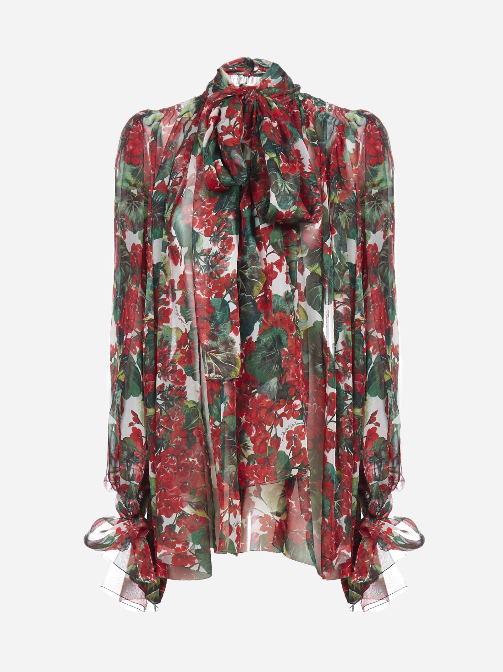 Blouse Dolce & Gabbana En Soie Leopard - Modèle Défilé Avec Franges - Taille 38 (XS/S)