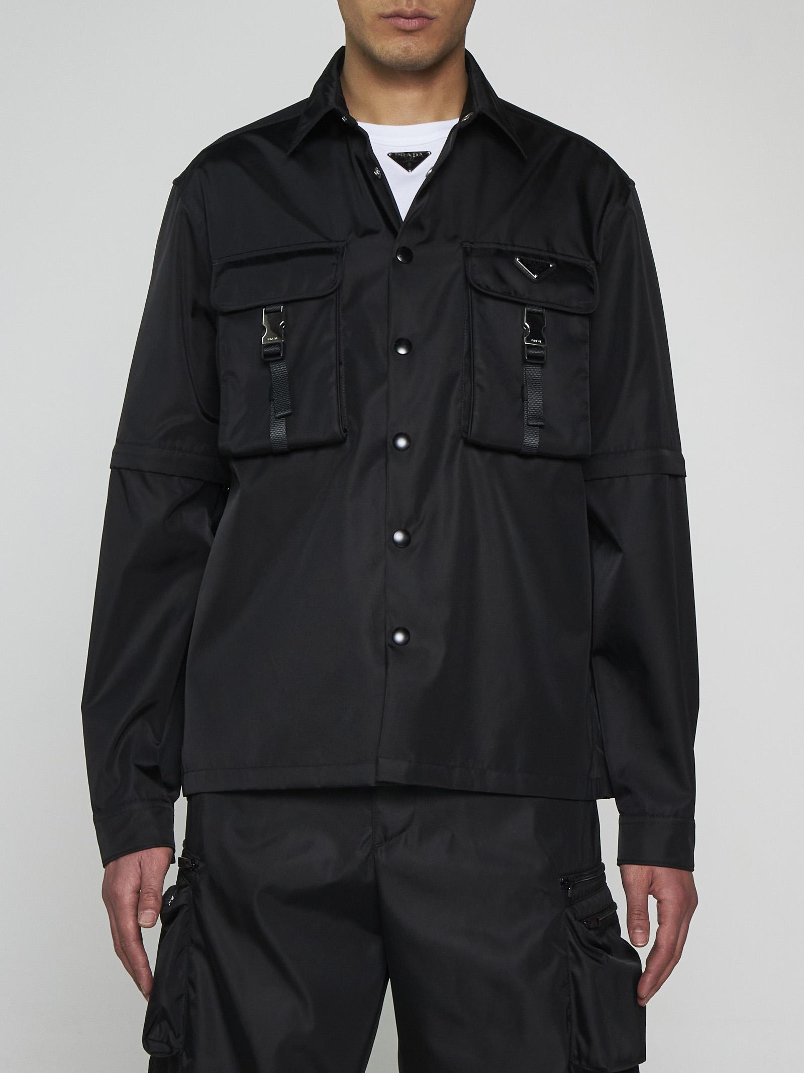 Prada Cargo Pockets Re-nylon Shirt in Black for Men | Lyst Prada Cargo Pockets Re-nylon Shirt in Black for Men | Lyst