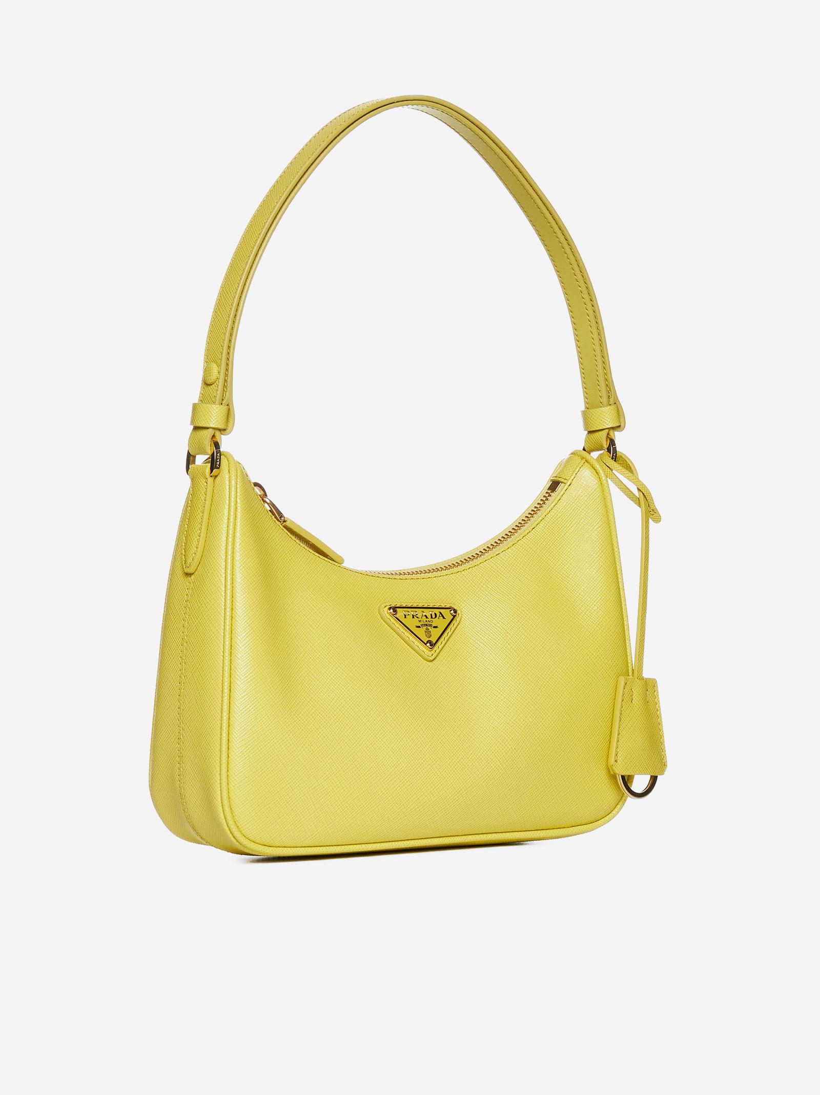 Prada Saffiano Leather Mini Bag in Yellow | Lyst