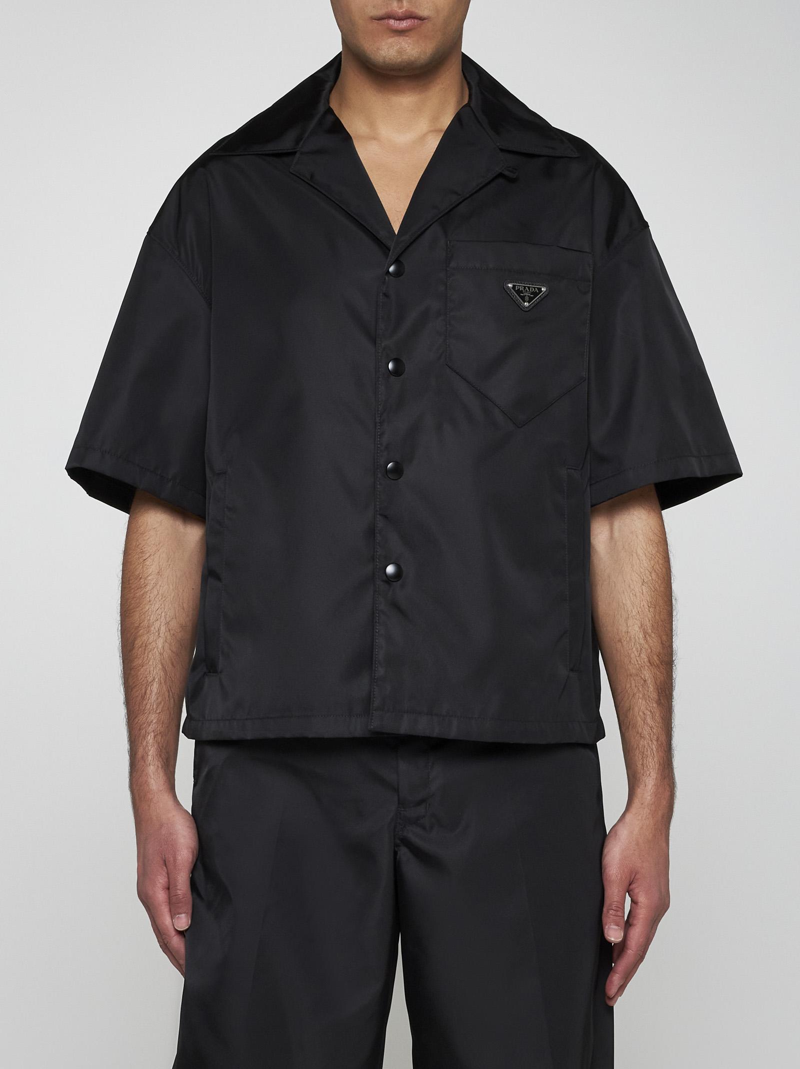 Prada `re-nylon` Short-sleeved Shirt in Black for Men | Lyst