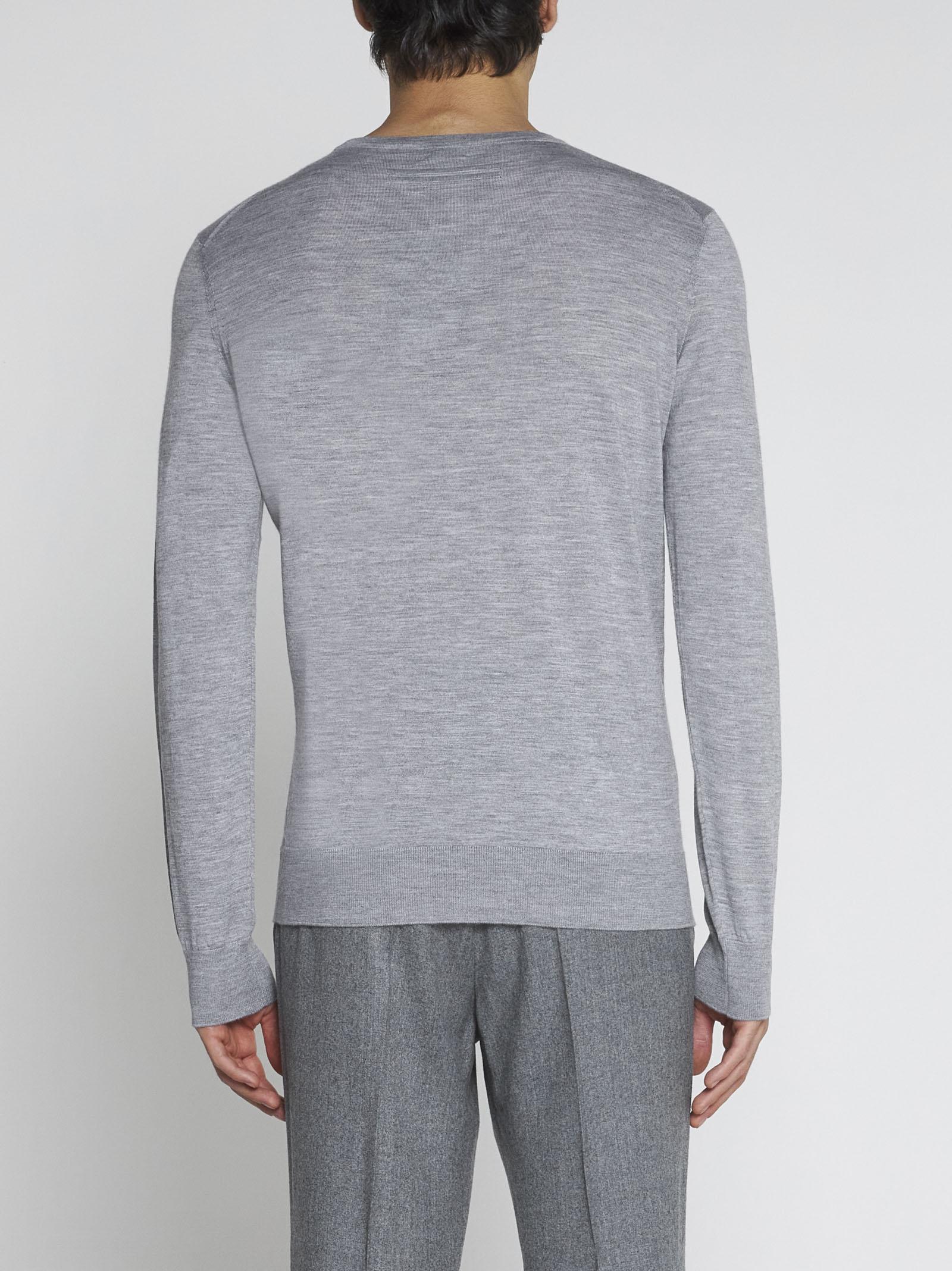 Zegna Cashmere And Silk Sweater in Gray for Men | Lyst